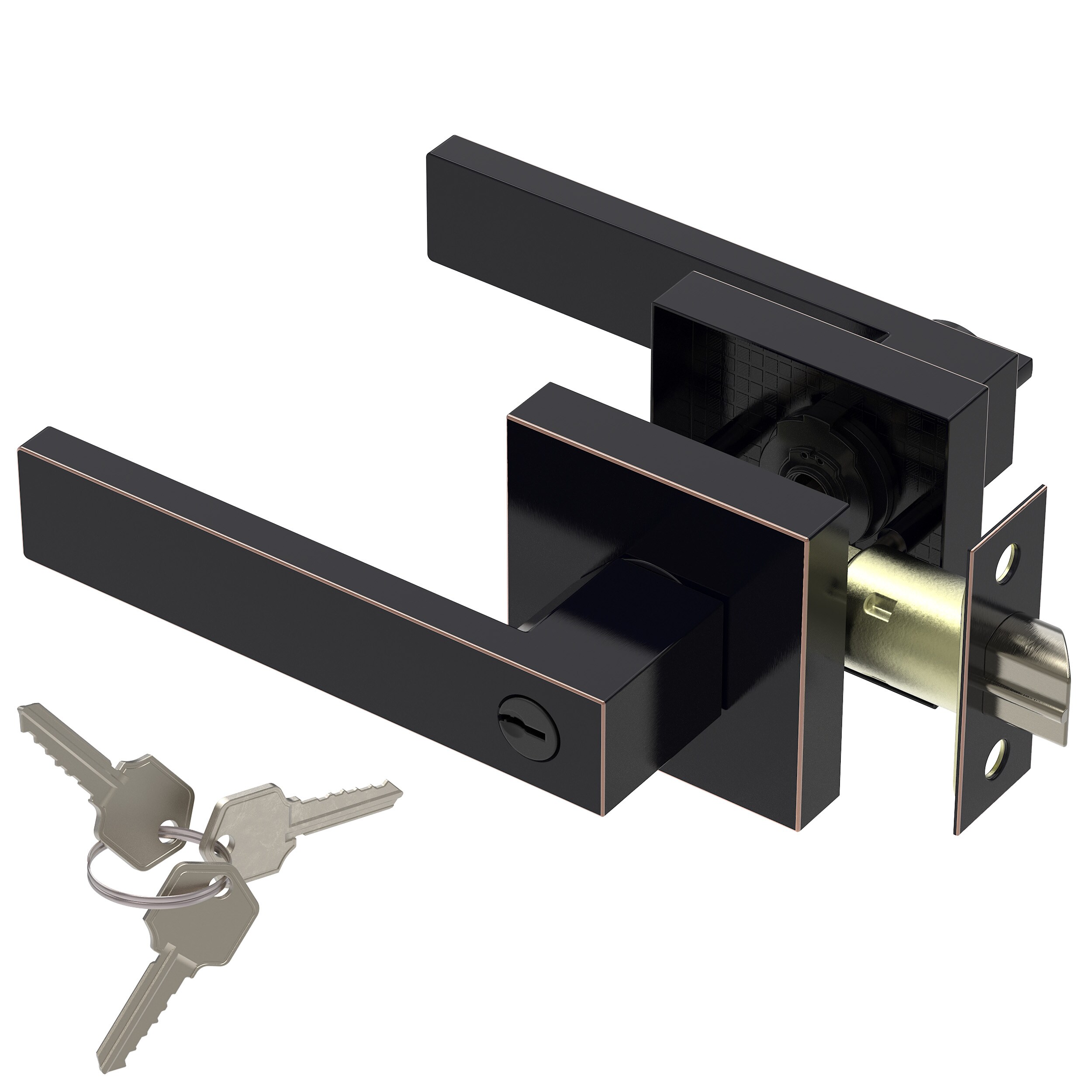 HYDROWARE Door Handles Door Handles Black Interior or Exterior Bed/Bath Hall/Closet Dummy Door Handle