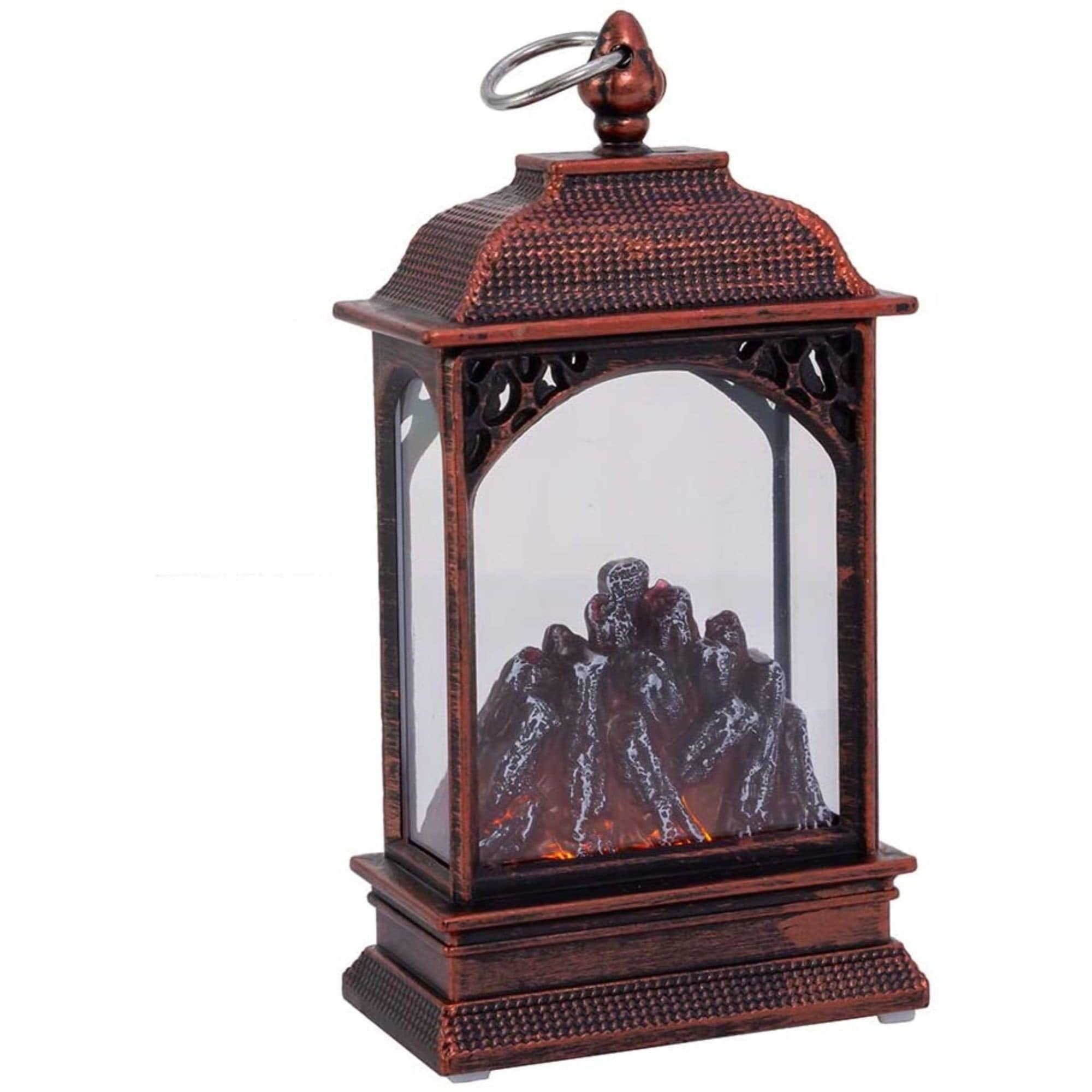 5in Battery-Operated LED Fireplace Lantern