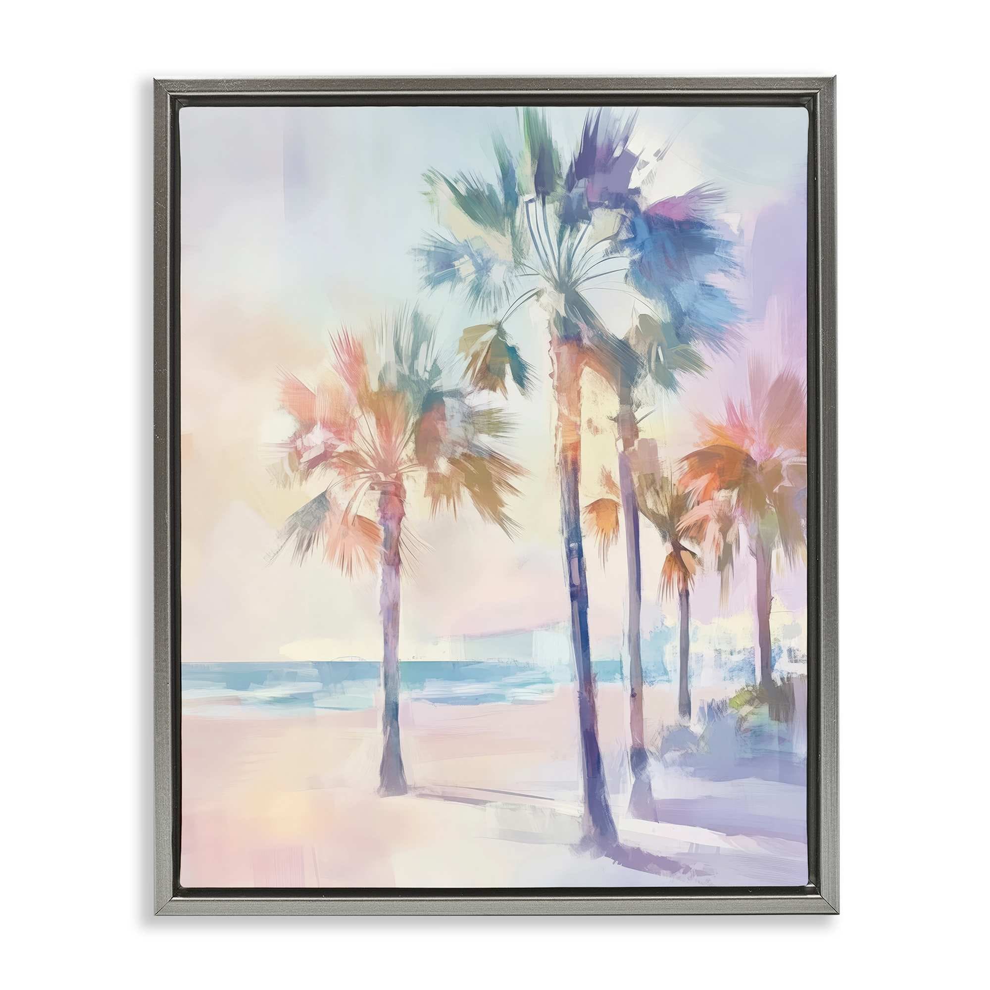 Stupell Industries BT-687-FFL-24X30 Pastel Warm Palm Trees Floating Frame design by Arlington Prints