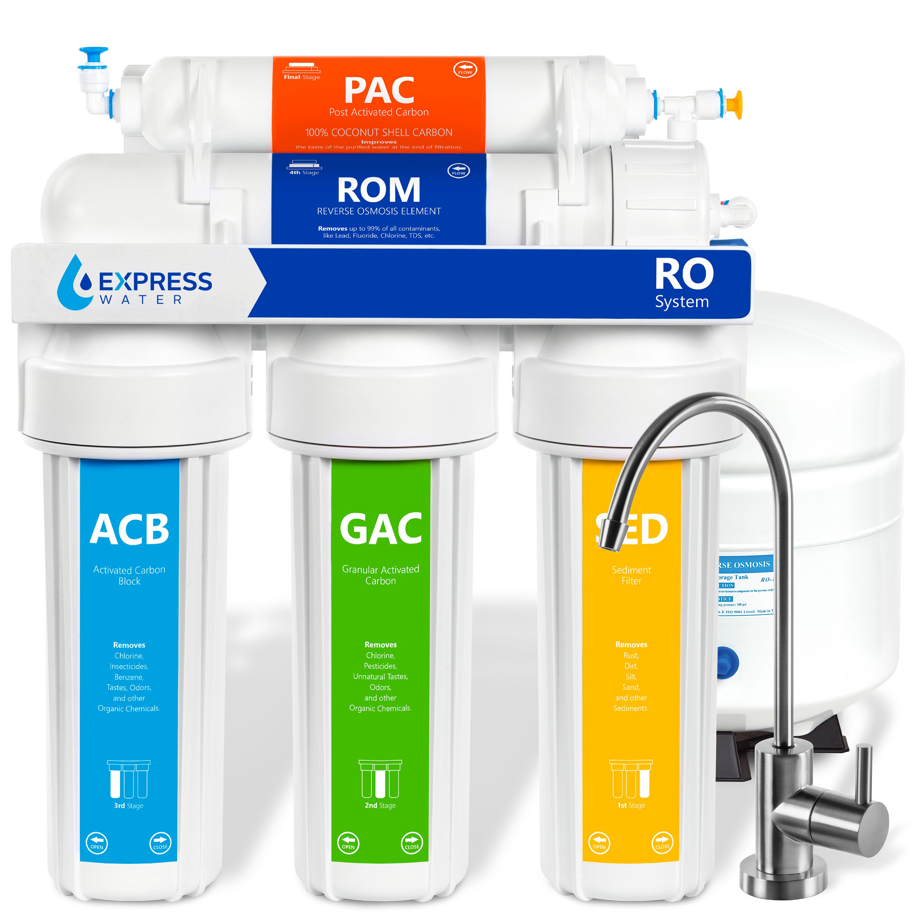 Express Water RO10M RO10M 5-stage Multi-method Reverse Osmosis Filtration System