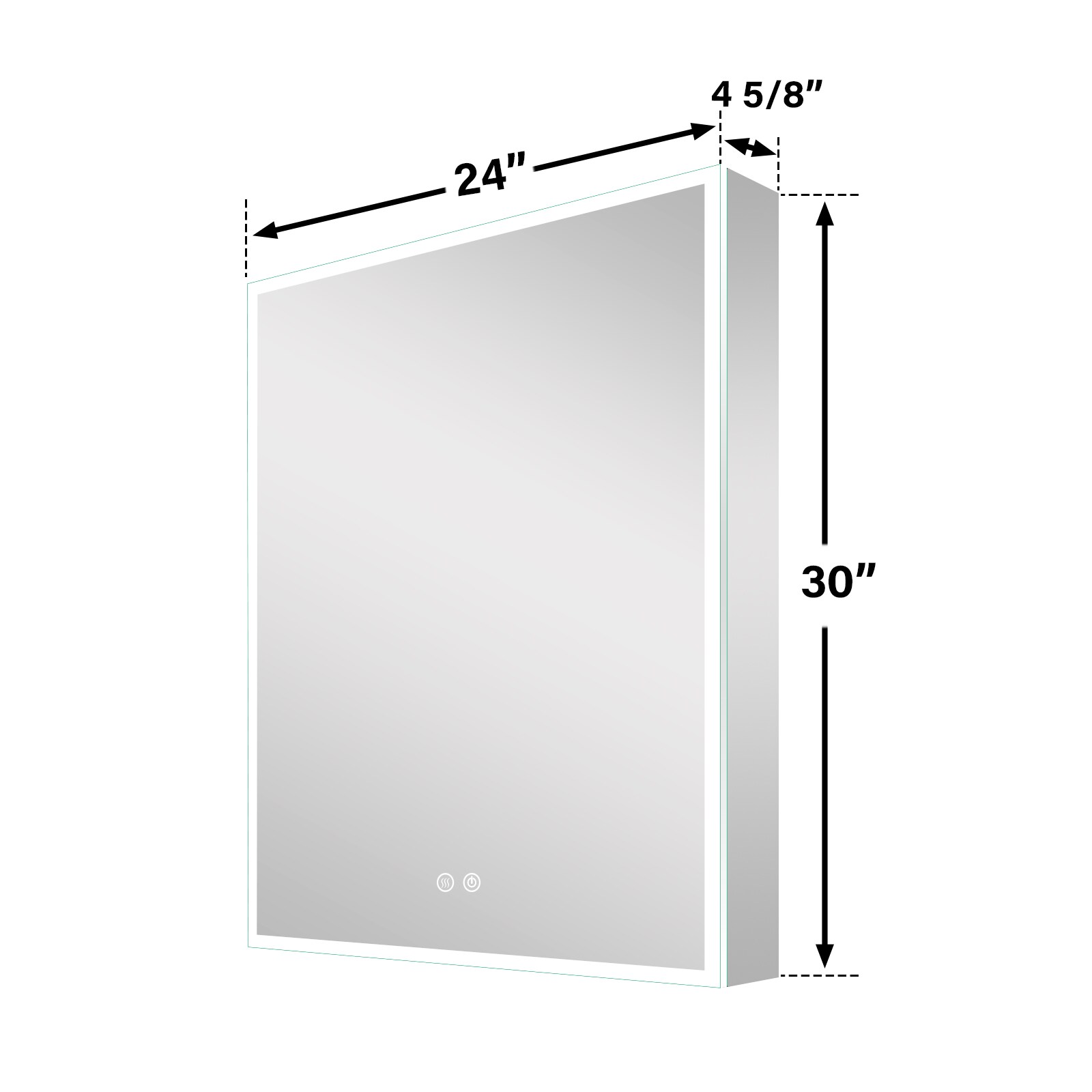 WELLFOR 24 in. W x 30 in. H Rectangular Aluminum Recessed or