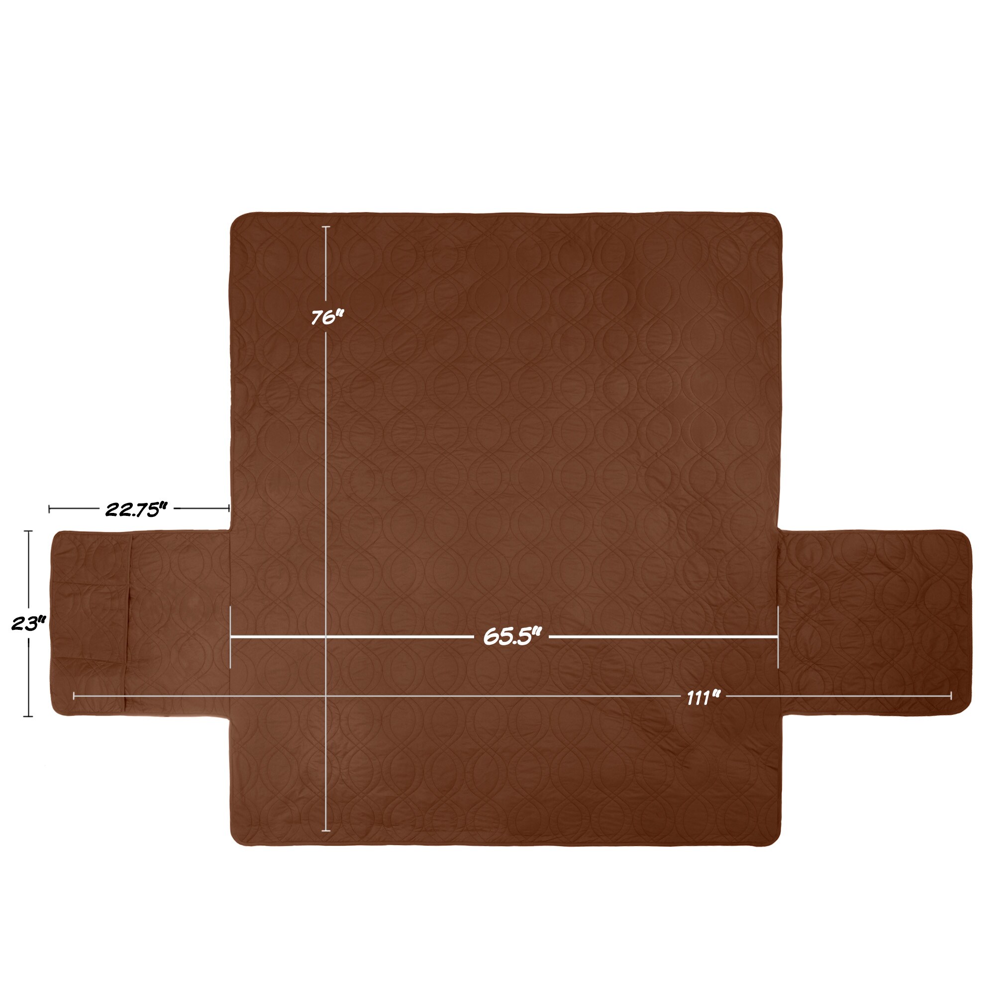 Brown Waterproof Quilted Pet Sofa Slipcover with Pockets
