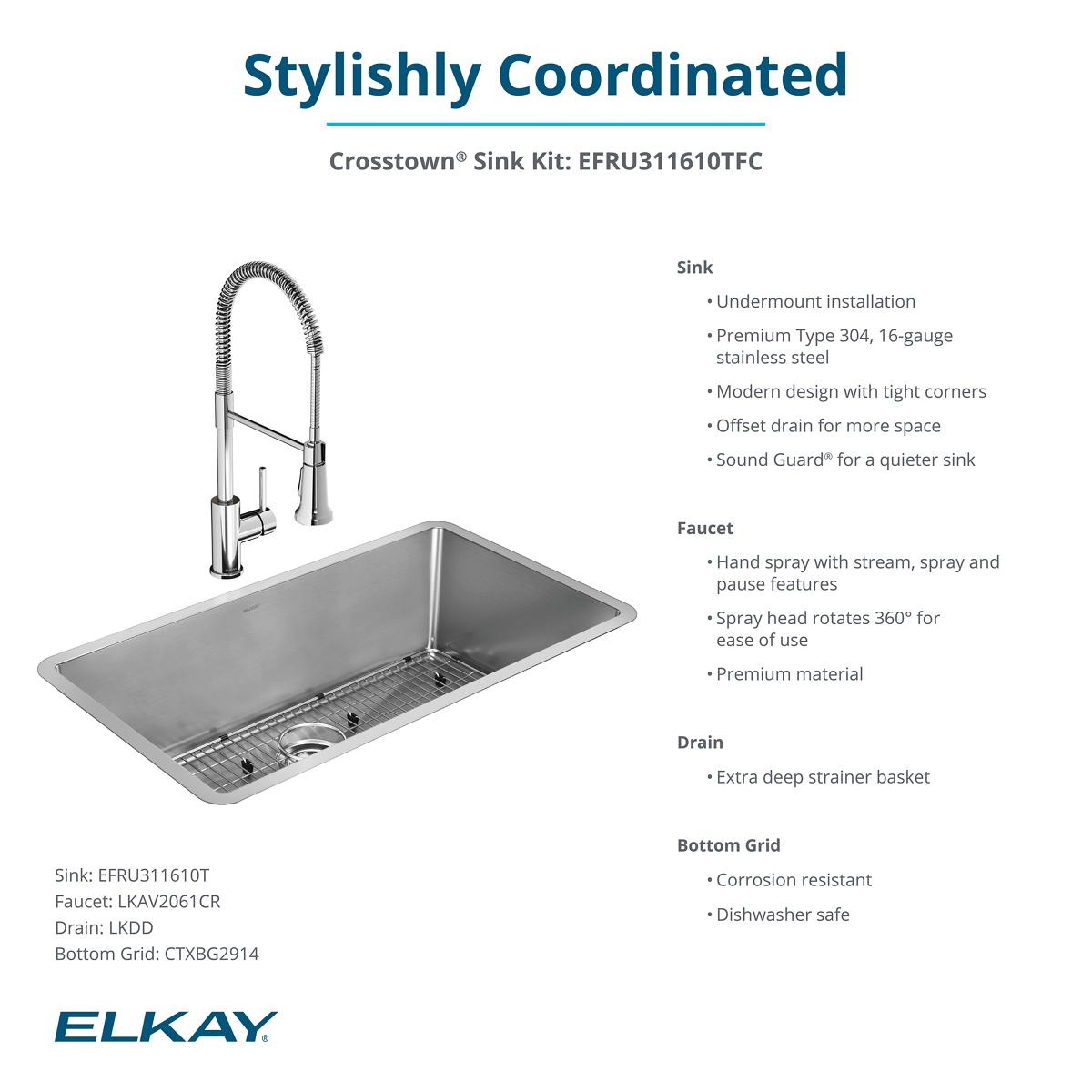 Elkay EFRU311610TFC Kitchen-Sinks - View #6