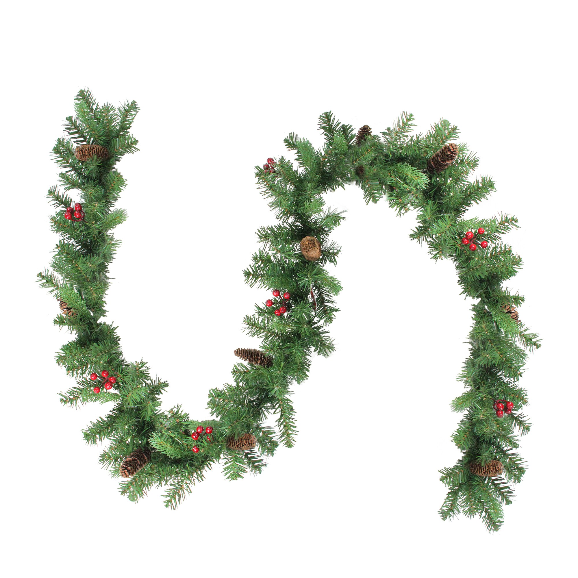 Northlight Real Touch️ Noble Fir with Berries Artificial Christmas Garland - Unlit - 9 feet x 10 inch