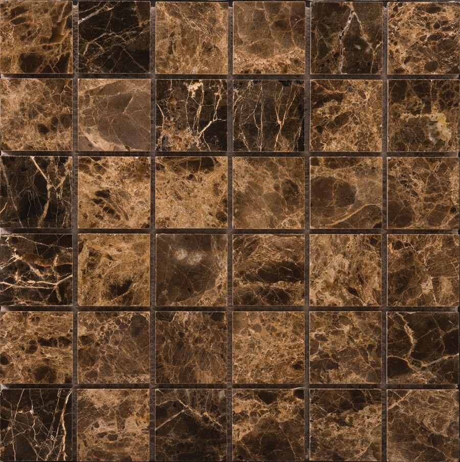 Emser M05MARRDK1212MO2 Marrone Emperador Dark 12-in x 12-in Polished Natural Stone Marble Uniform Squares Stone Look Tile