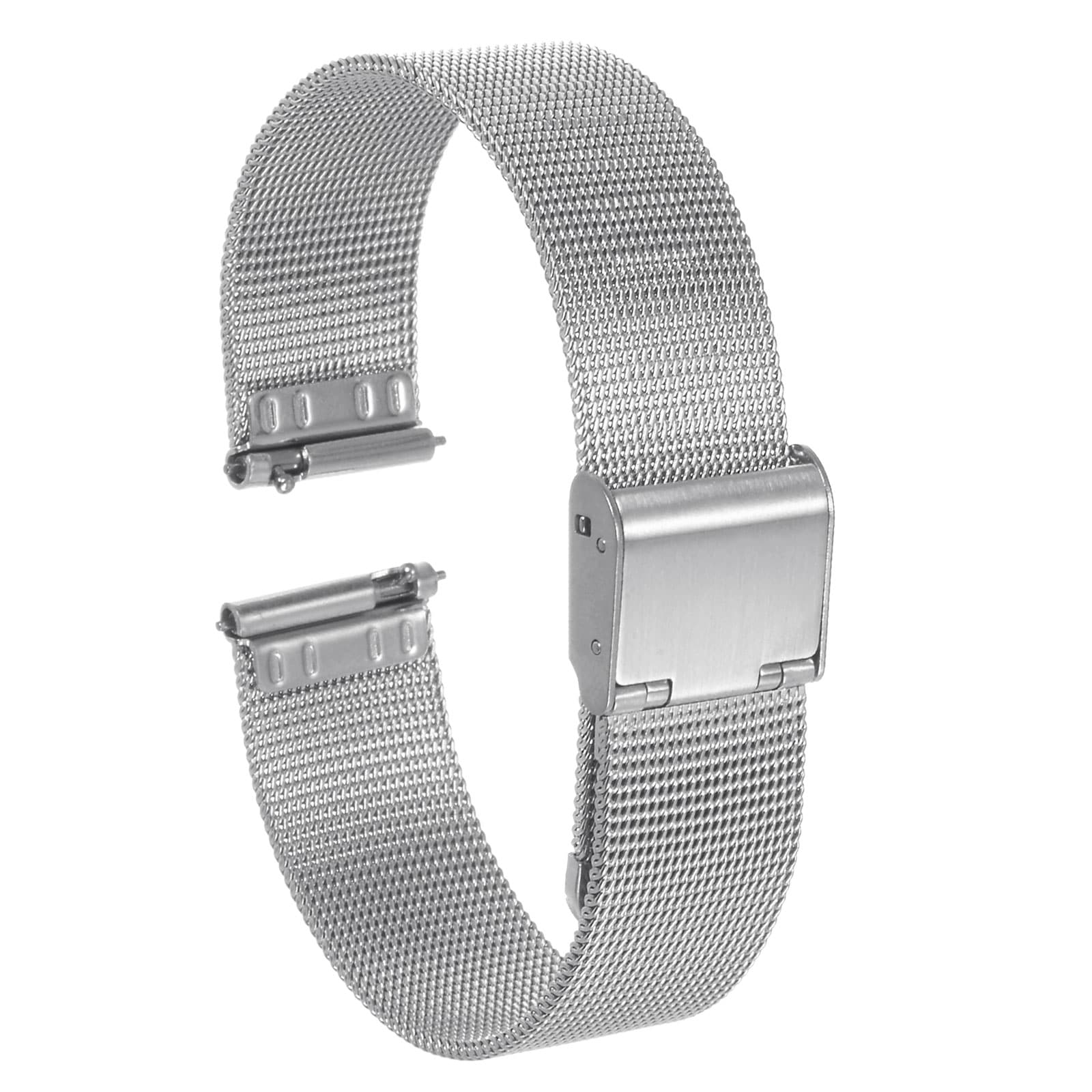 Harfington Stainless Steel Mesh Watch Band 14mm Quick Release Adjustable Metal Watch Strap for Men Women Silver Tone