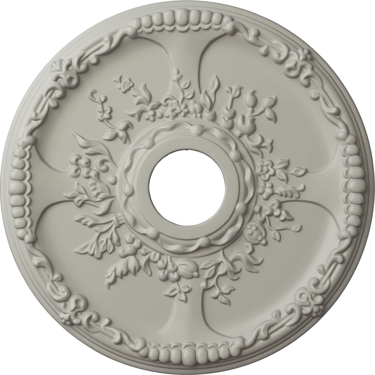 Ekena Millwork CM18SEPCF Antioch 18-in W x 18-in L Painted Pot Of Cream Polyurethane Whole Ceiling Medallion