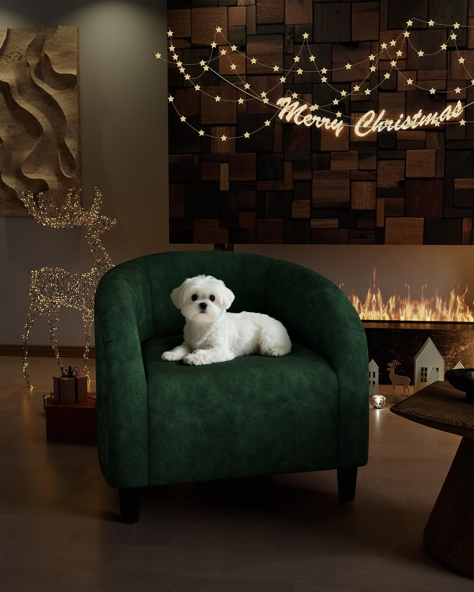 IdealHouse Green Velvet Classic Design Comfortable Accent Club Chair ...