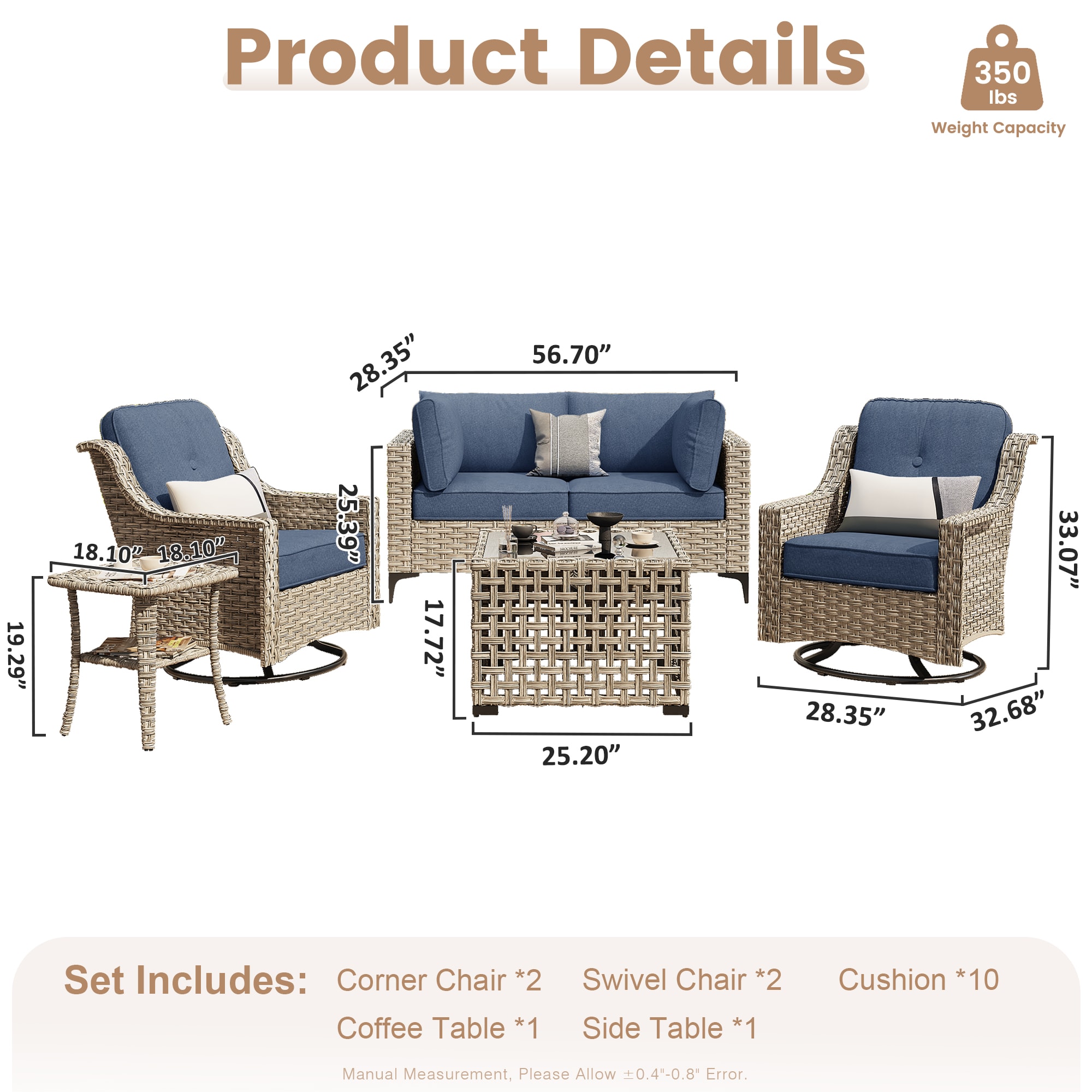 Pouuin SKT506 Patio-Conversation-Sets - View #2
