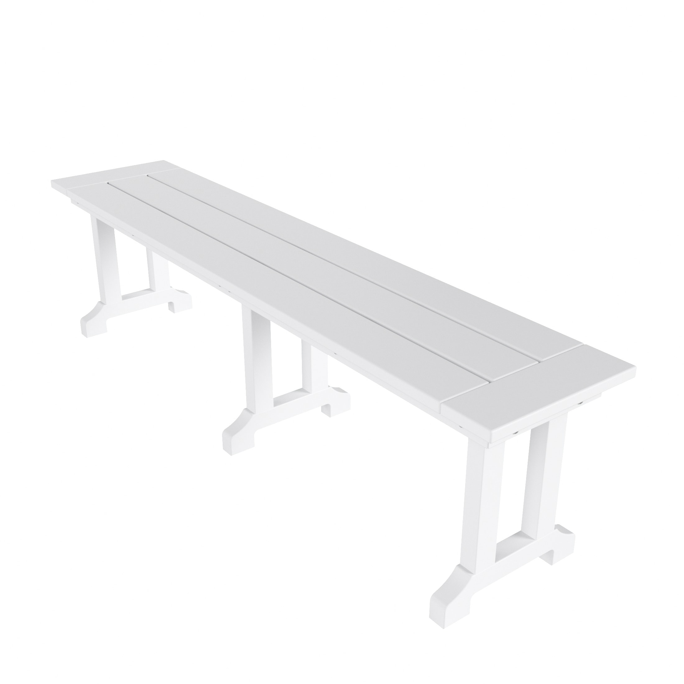 Westin Furniture OP2007-WH Laguna 65-in W x 17-in H White Hdpe Dining Bench