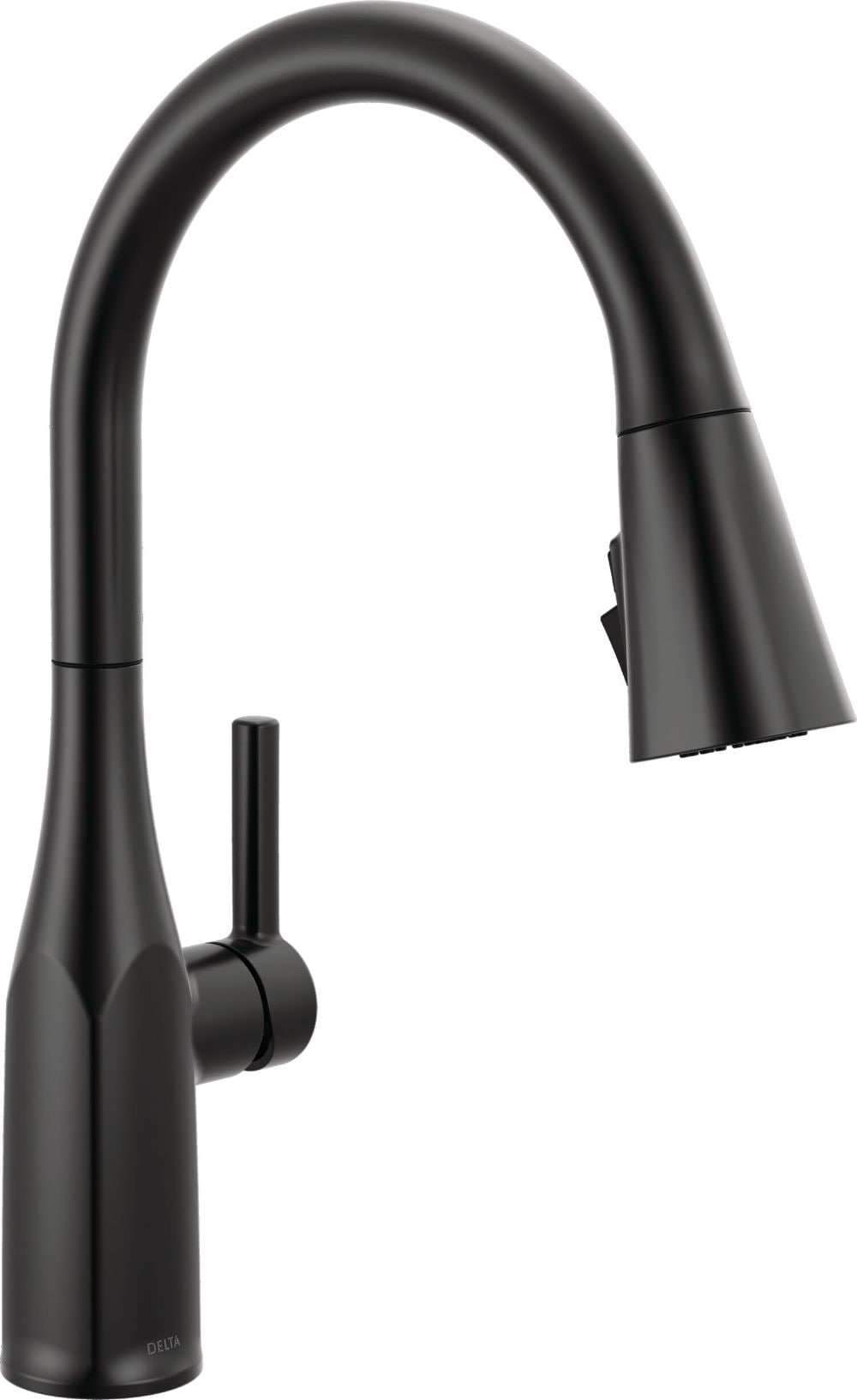 Delta 19728LF-BL Jakari Matte Black Single Handle Deck-mount Pull-down Kitchen Faucet with Sprayer (Includes Deck Plate)
