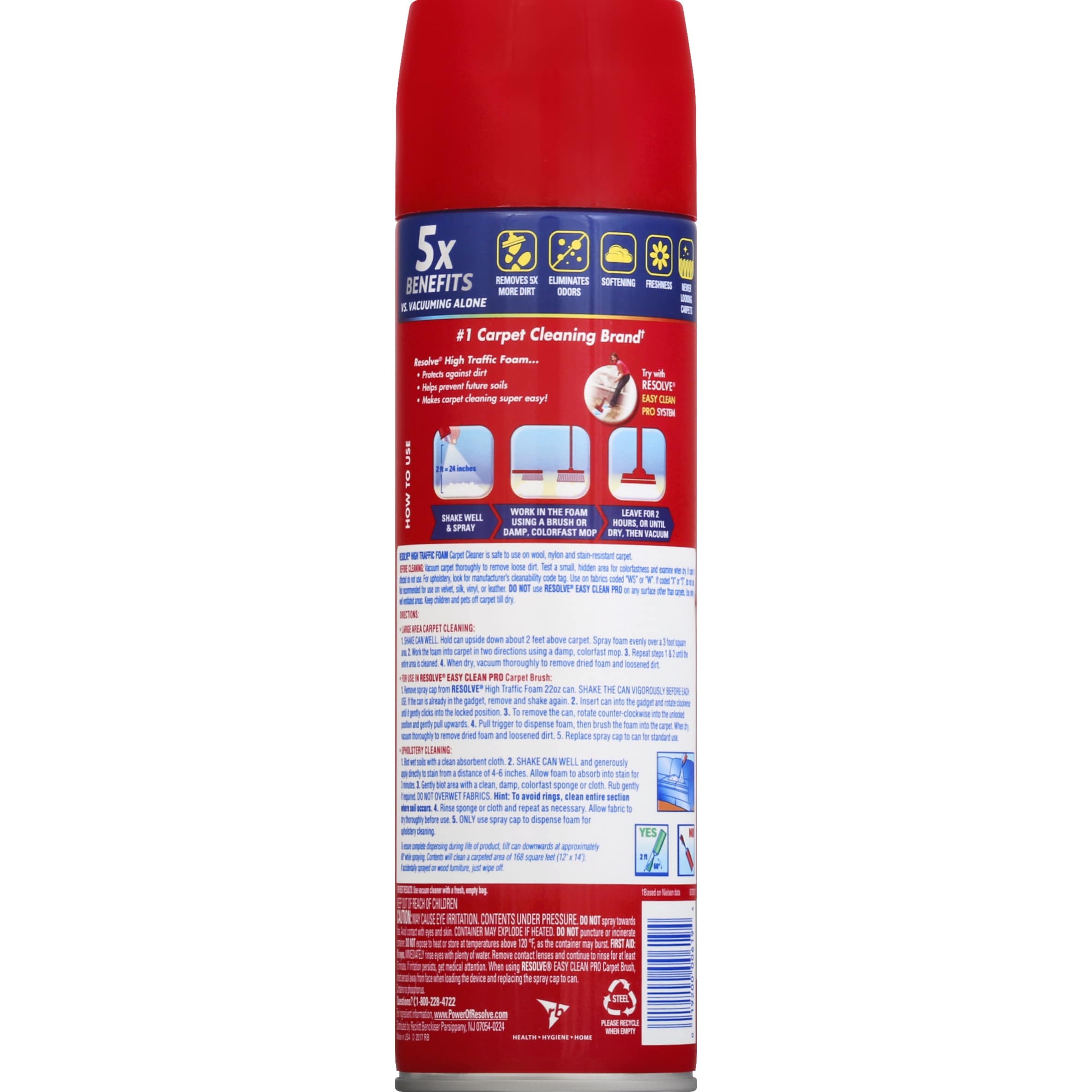 Resolve Pro Carpet Bundle: 1 Spot and Stain Scrubber, 1 22 Oz Carpet  Cleaner Trigger Spray, 1 22 Oz High Traffic Base Foamer : Health & Household