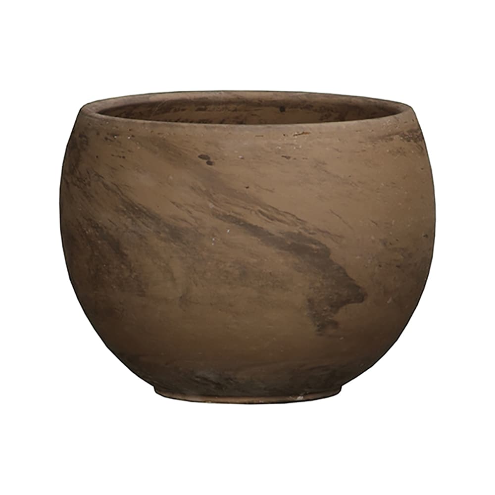 899024 Round 7.5-in W Small Brown Terracotta Indoor/Outdoor Planter with Drainage Holes