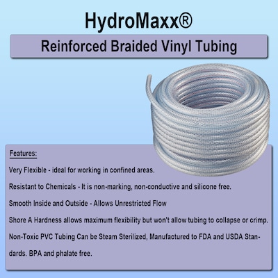 Reinforced braided vinyl tubing Tubing & Hoses at