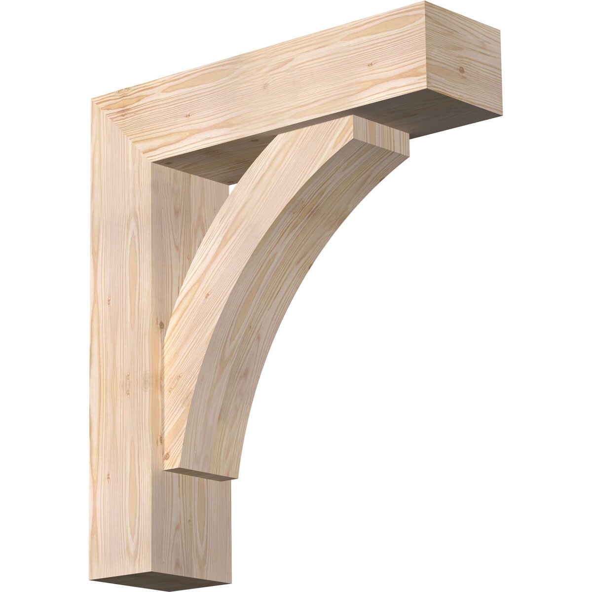 Ekena Millwork 1464183 Thorton block smooth bracket with offset brace Douglas Fir Wood Standard Bracket