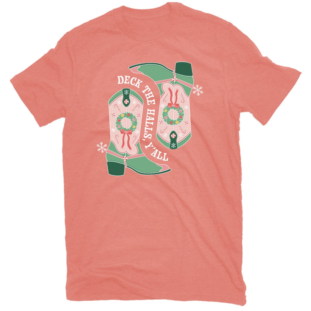 Women's Pink Light weight Knit Short sleeve Graphic Christmas T-shirt ( XL )