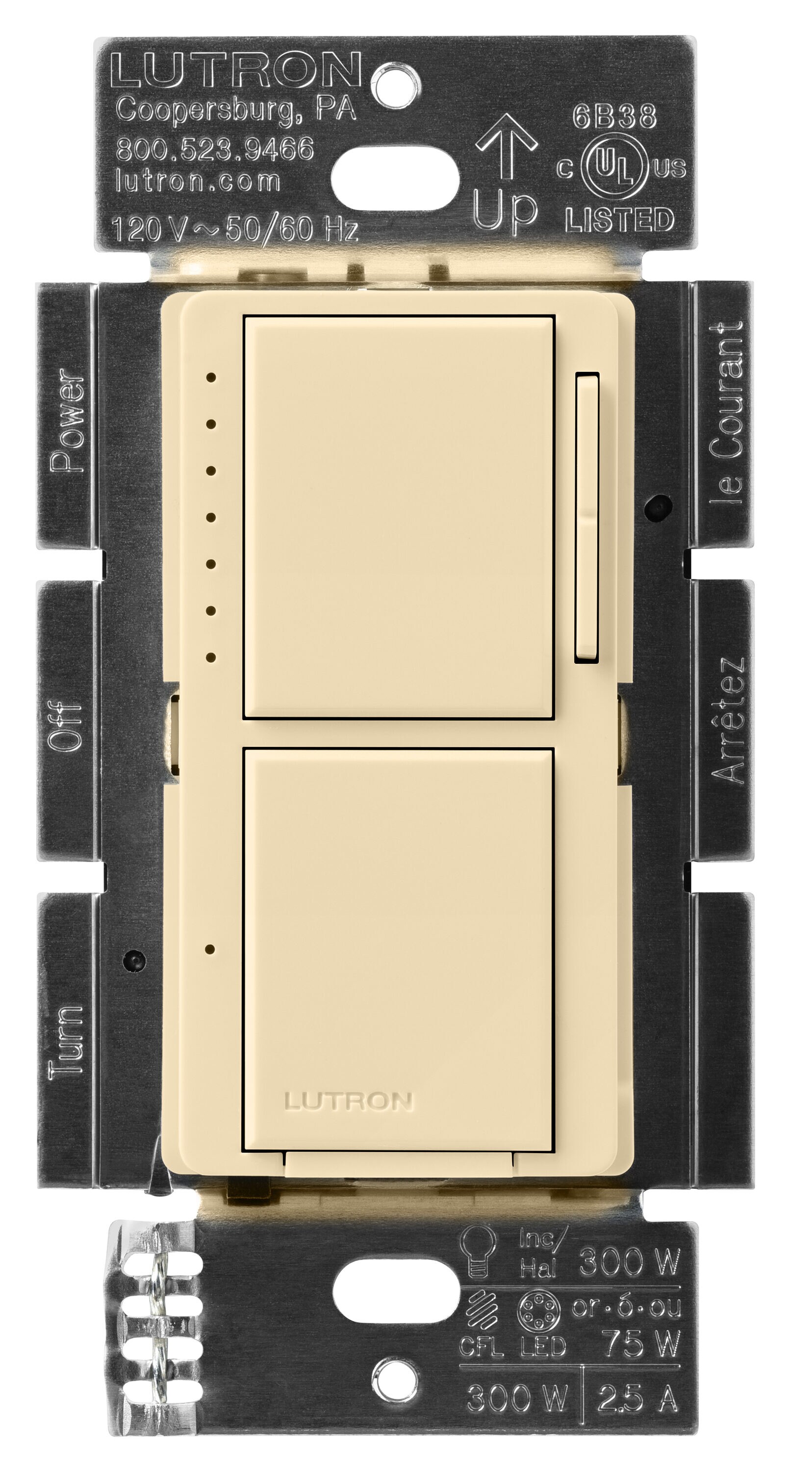 Lutron Maestro Single pole LED Touch Light Dimmer Switch Ivory in