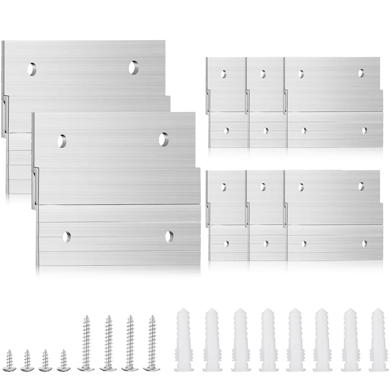 Aoibox -  16 Piece Heavy Duty Aluminum French Cleat Picture Hanger Set with Z Bar Interlocking Mo...