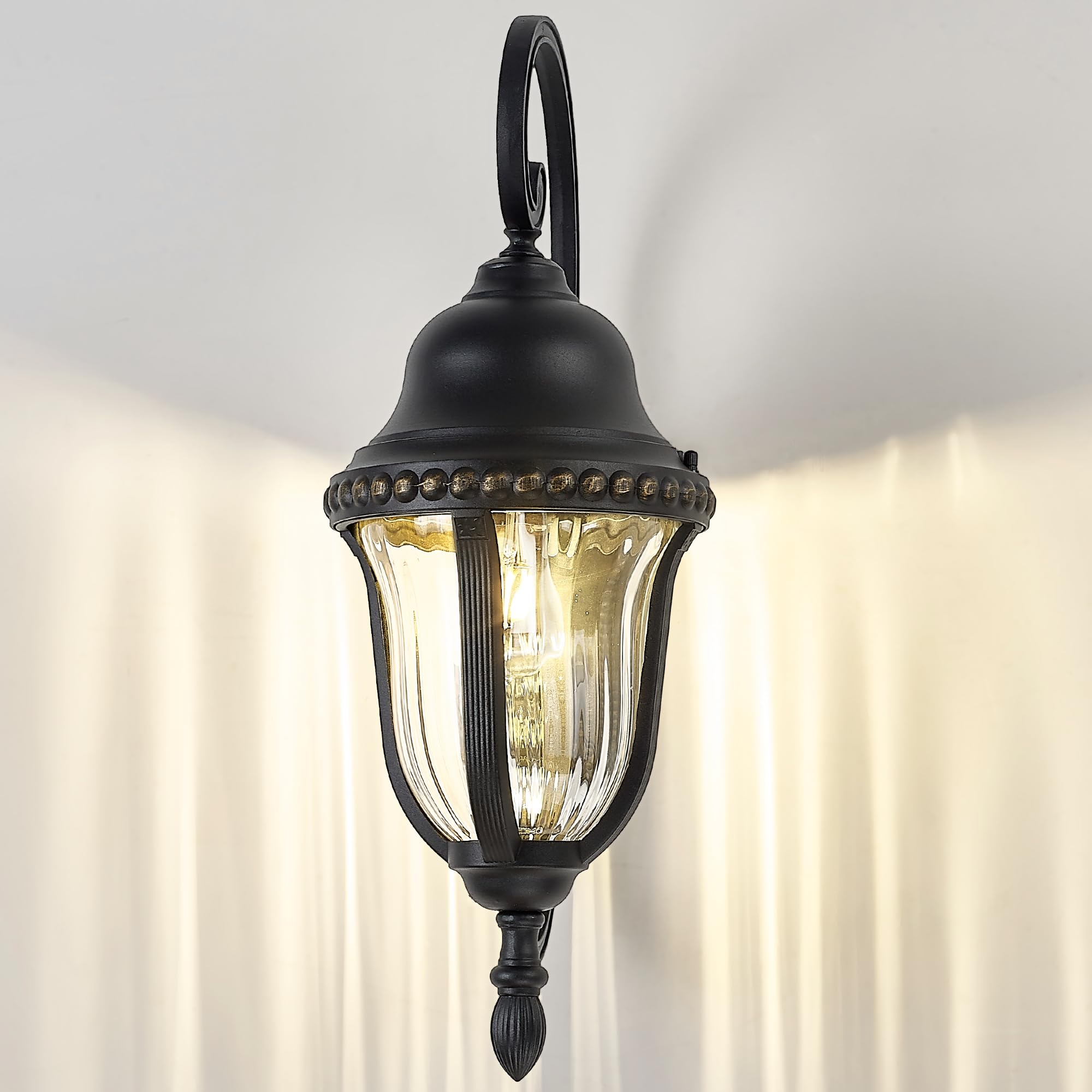 LTMATE LS4FX80B BK JAZAVA 1 -Light 25.2-in H Matte Black Hardwired Outdoor Wall Light