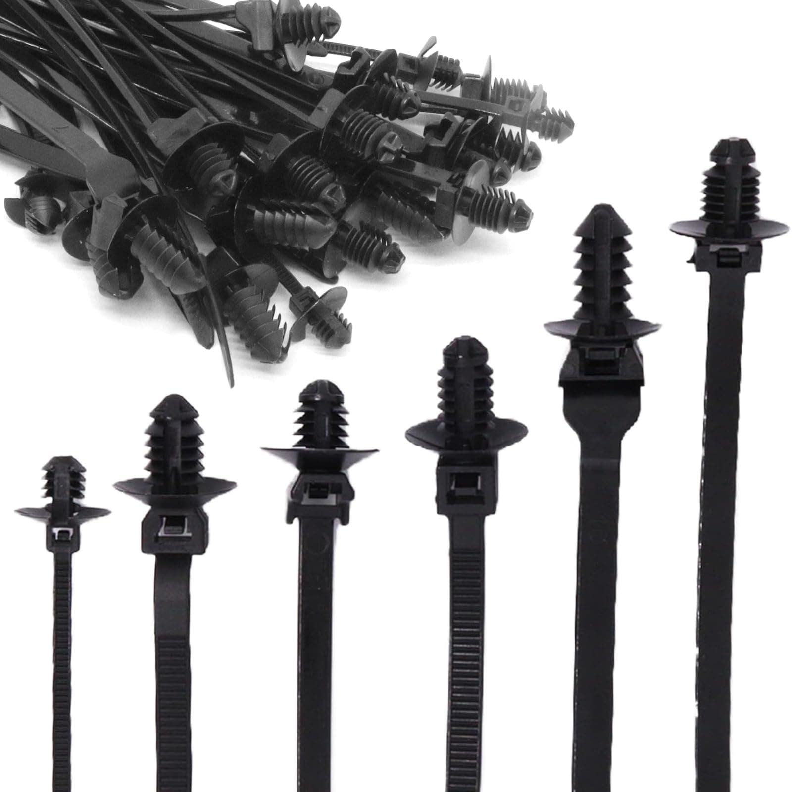 CYIKE  Nylon Push Mount Cable Zip Tie 8.3 in Heavy Duty Self Locking Wire Ties Black 40 Pack durable home and garden accessory designed for