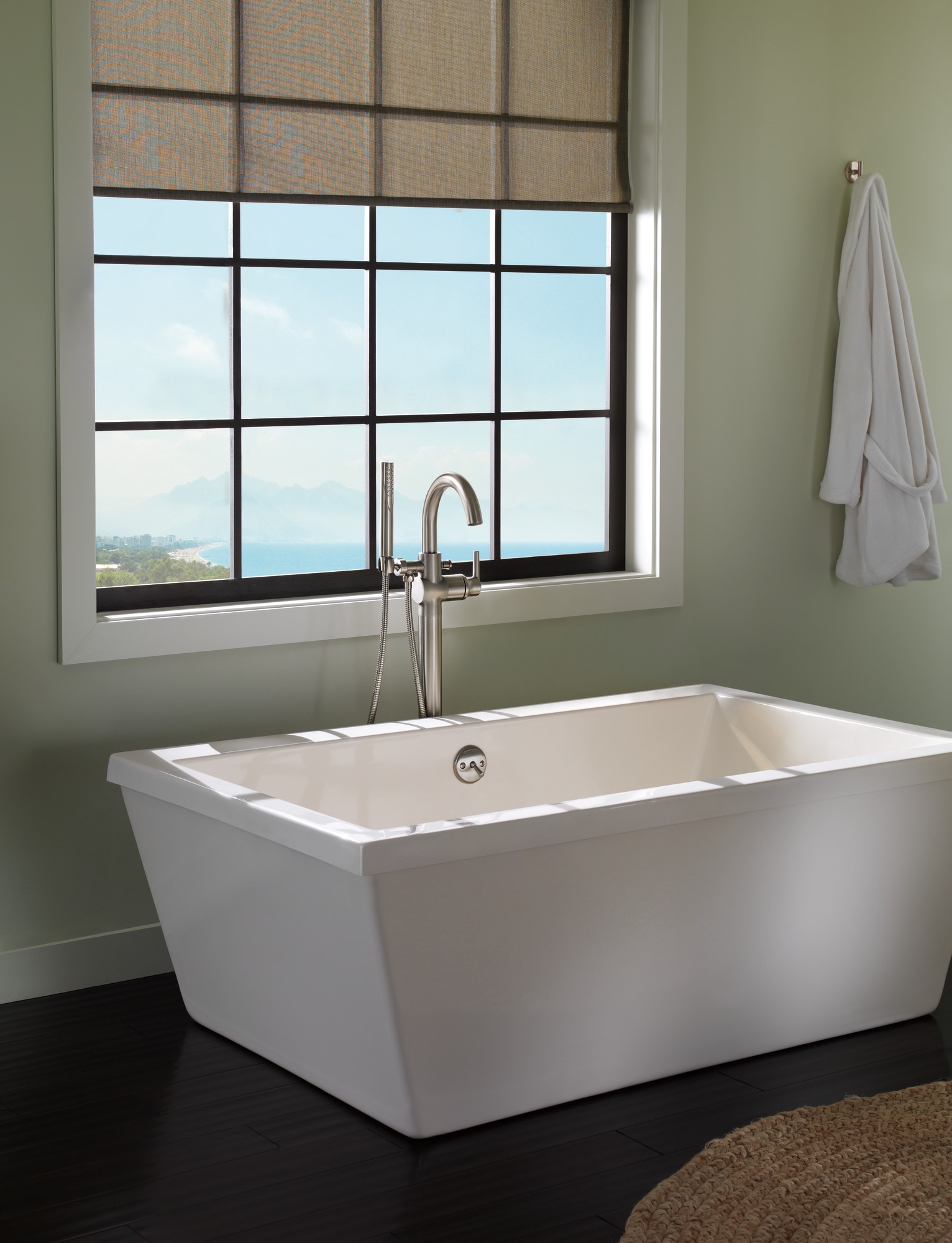 Stainless Steel Freestanding Tub Filler with Handshower