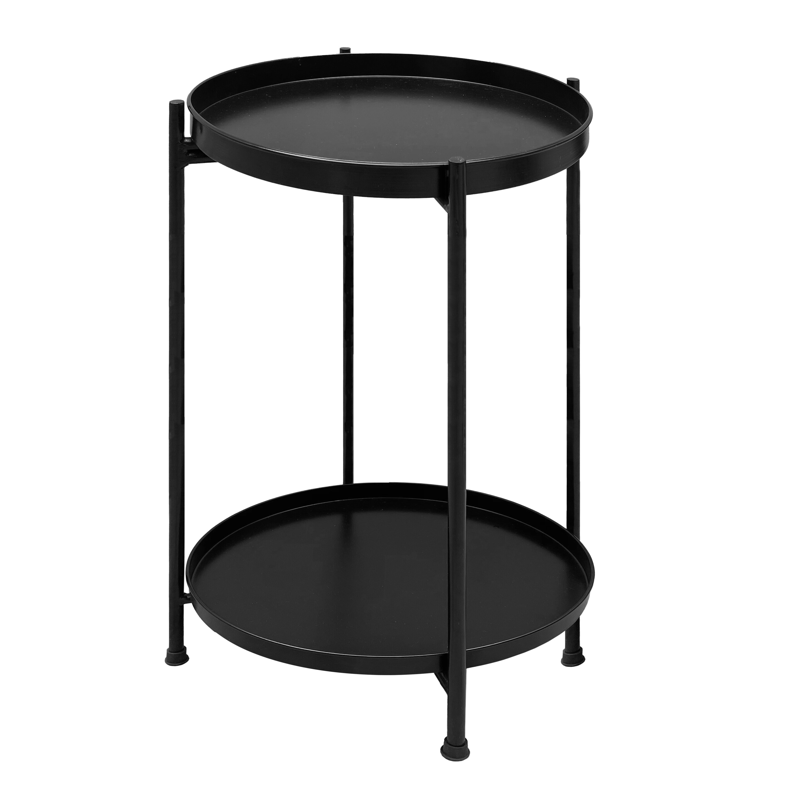 Benzara UPT-295808 15-Inches W x 20-Inches H Black Metal Round Modern End Table
