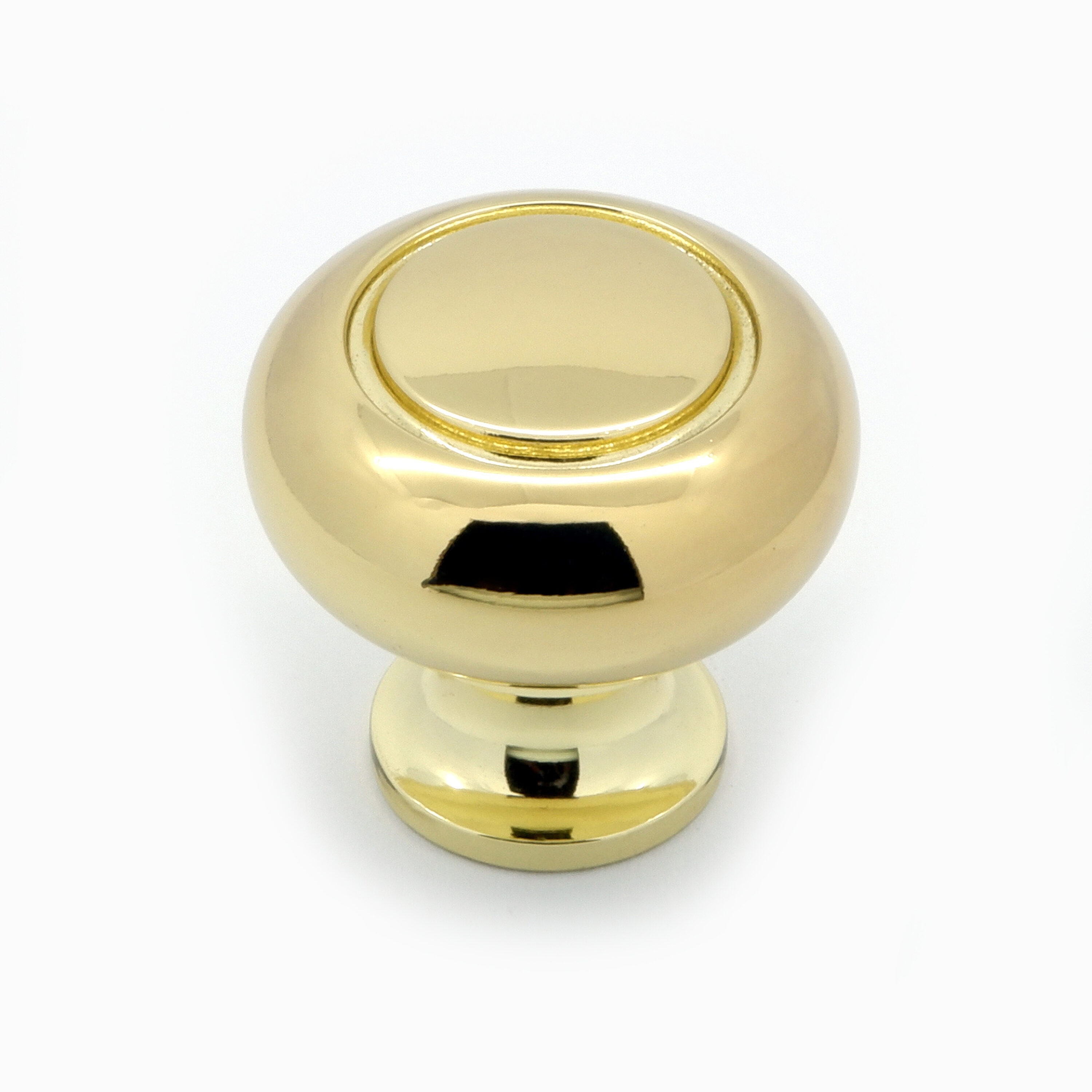 allen + roth 1-1/4-in Polished Brass Round Contemporary Cabinet Knob