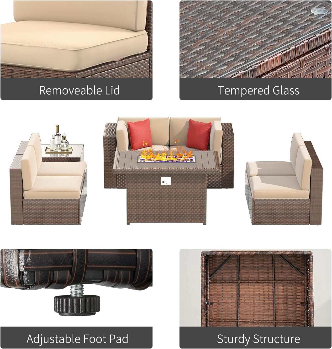 AOXUN G12035BRAC+G25007BR Patio-Conversation-Sets - View #8