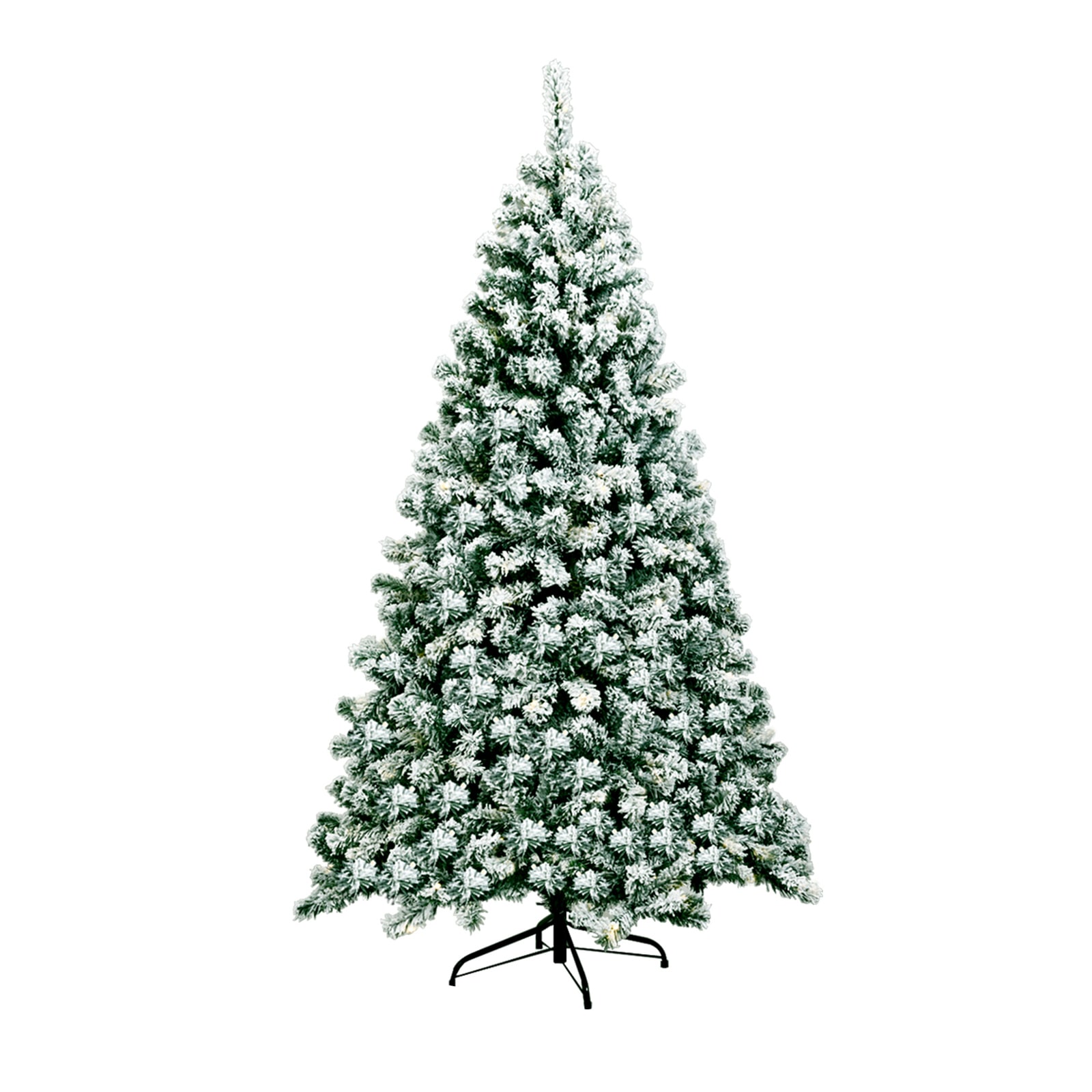 WELLFOR Remote Control Tree 6-ft Pre-lit Flocked Artificial