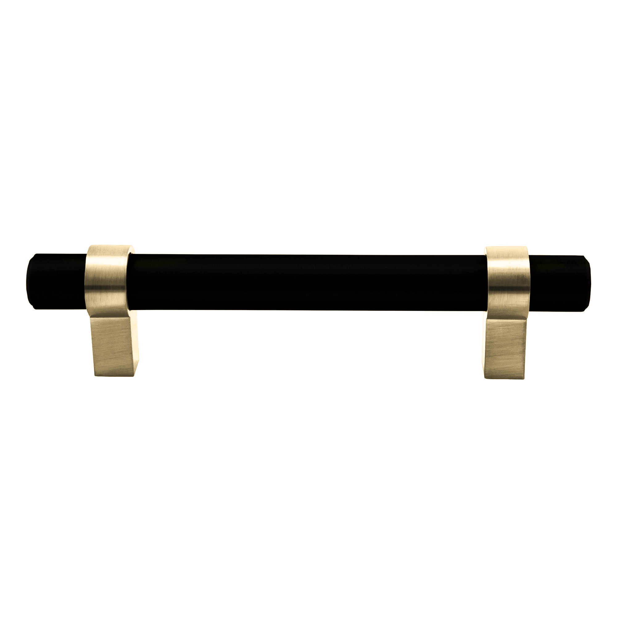 Design House 189449-BGD Emery 3-3/4-in , 96mm Center to Center Matte Black/Satin Gold Dual Mount Cylindrical Handle 5 -Pack