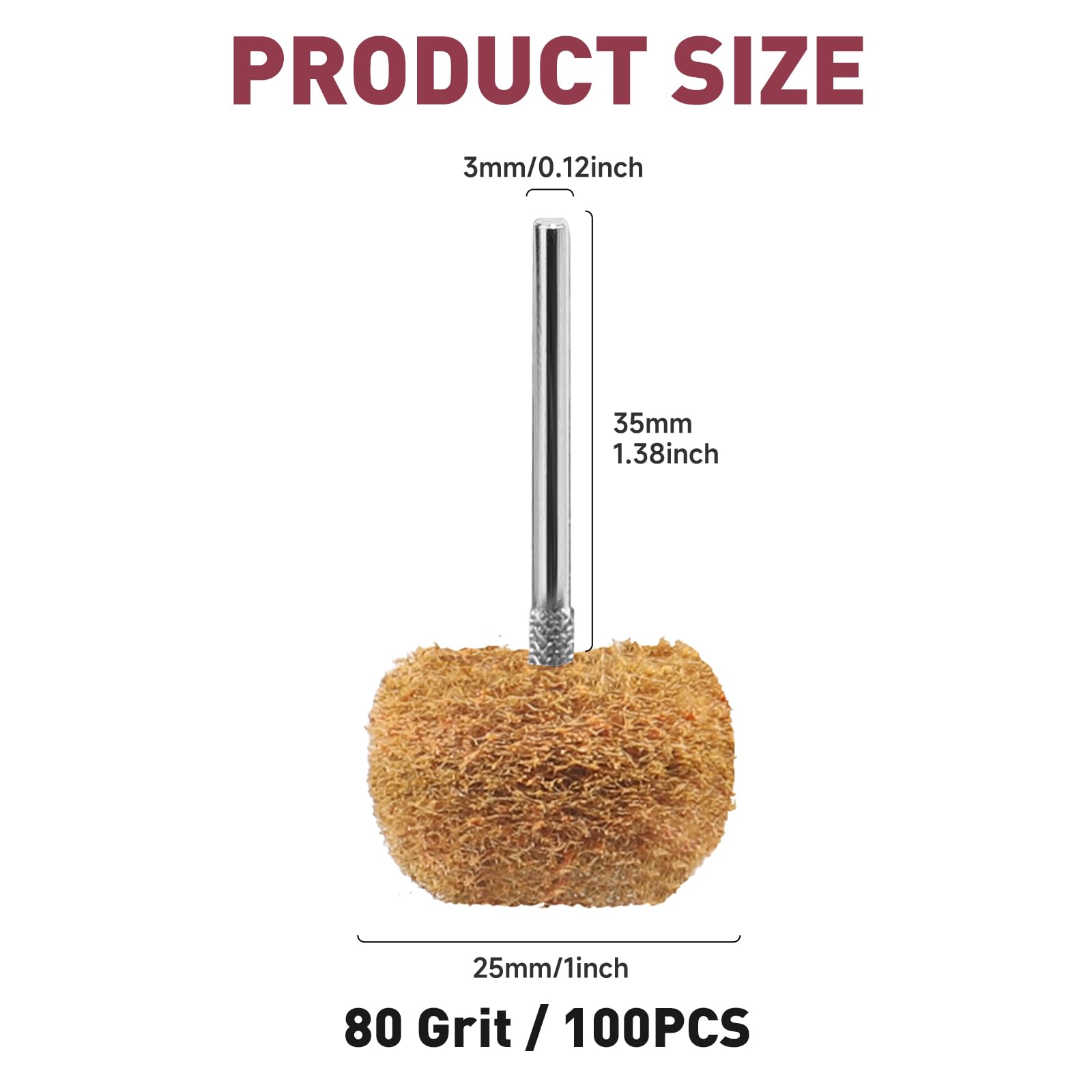 Ahfiwaso 100 Piece Abrasive Buffing Wheel Set for Rotary Tools 1 Inch ...
