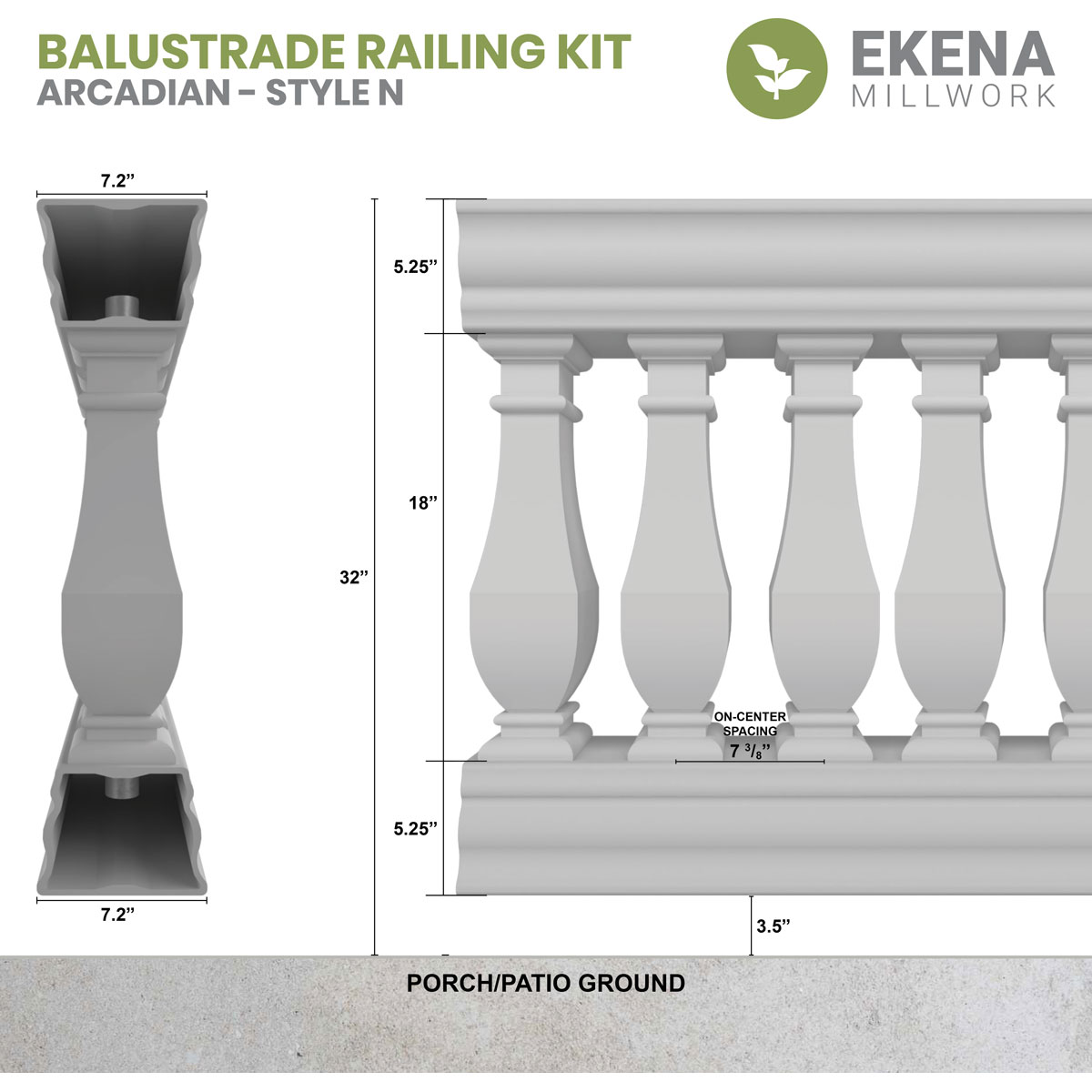Ekena Millwork BALK32X084ACN railings - View #2
