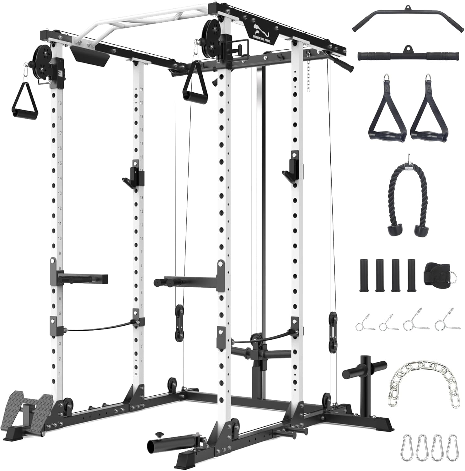 Qeetex Power Cage - Squat Rack with Cable Crossover System
