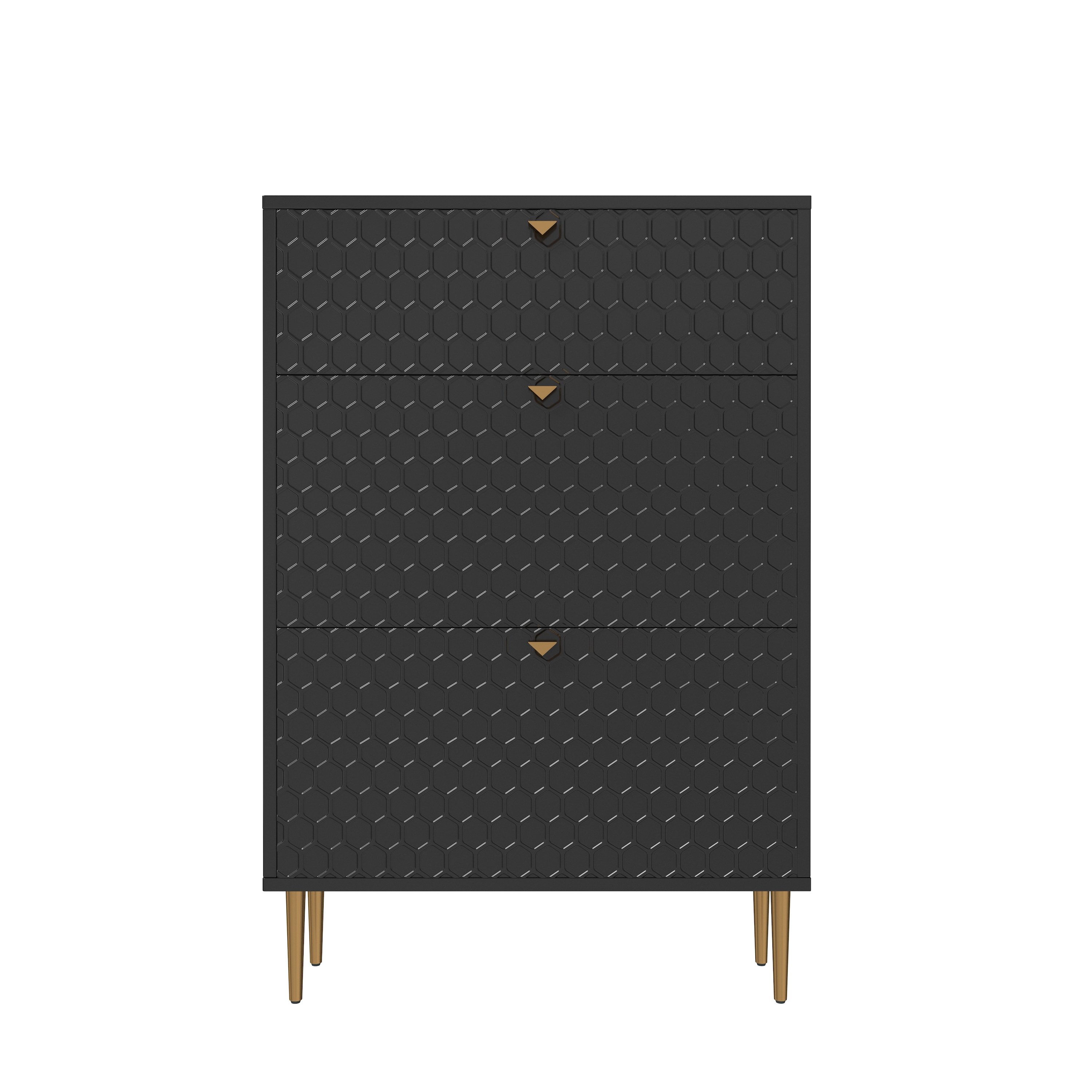 Clihome BL-BXG1-BK-N 46.46-in H 3 Tier 24 pair Black MDF Shoe cabinet