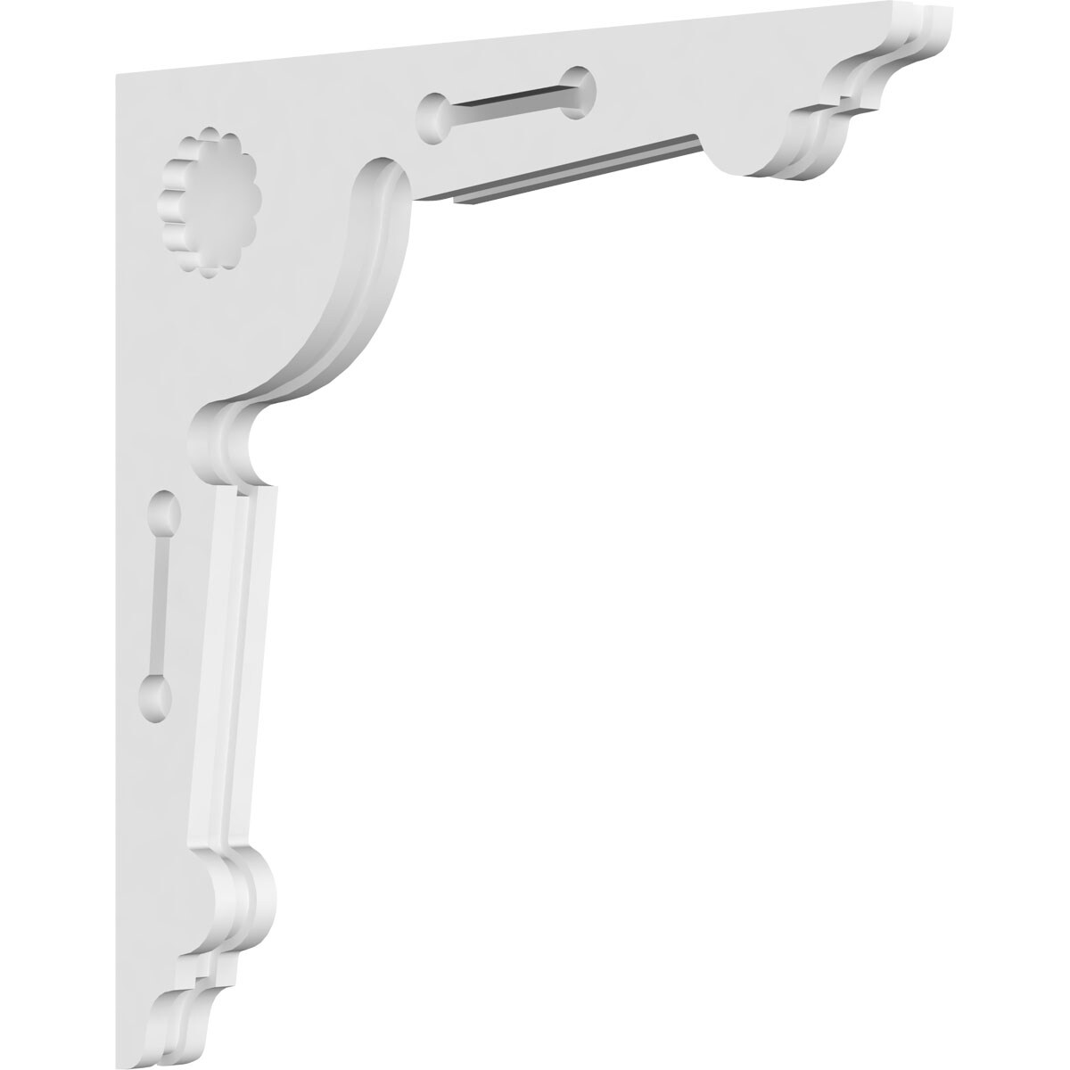 Ekena Millwork CORP01X22X22CE 1.875-in x 22-in x 22-in Cena Unfinished White PVC Paintable Corbel