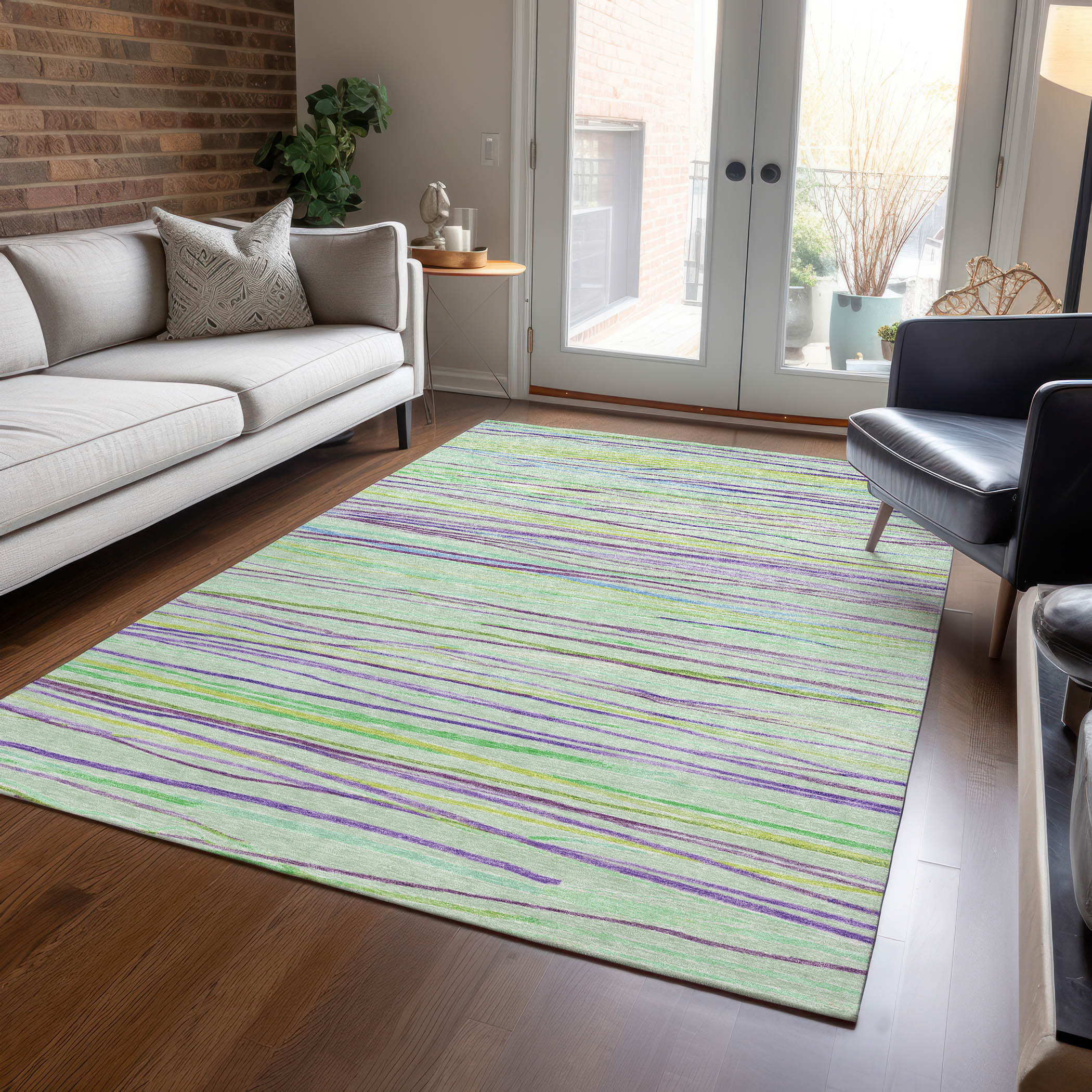 Addison Rugs ACN1606MZ30X46 Chantille ACN1606MZ 2 x 3 (ft) Polyester Mint Rectangular Indoor/Outdoor Geometric Machine washable Area rug