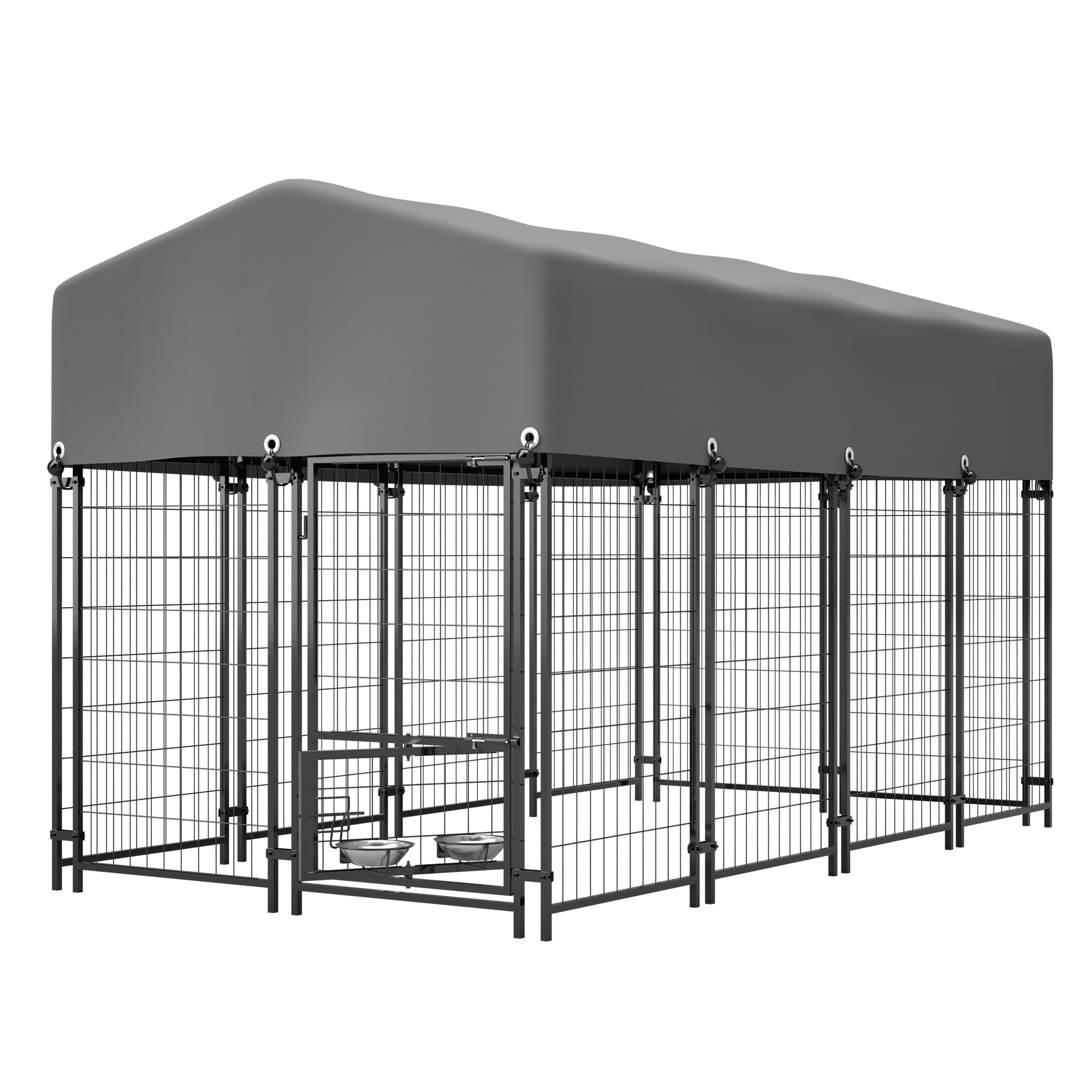 Kahomvis Wire Indoor/Outdoor Kennel for Any Pet Dog ( 4.2-ft L x 7.8-ft W x 4.8-ft H )