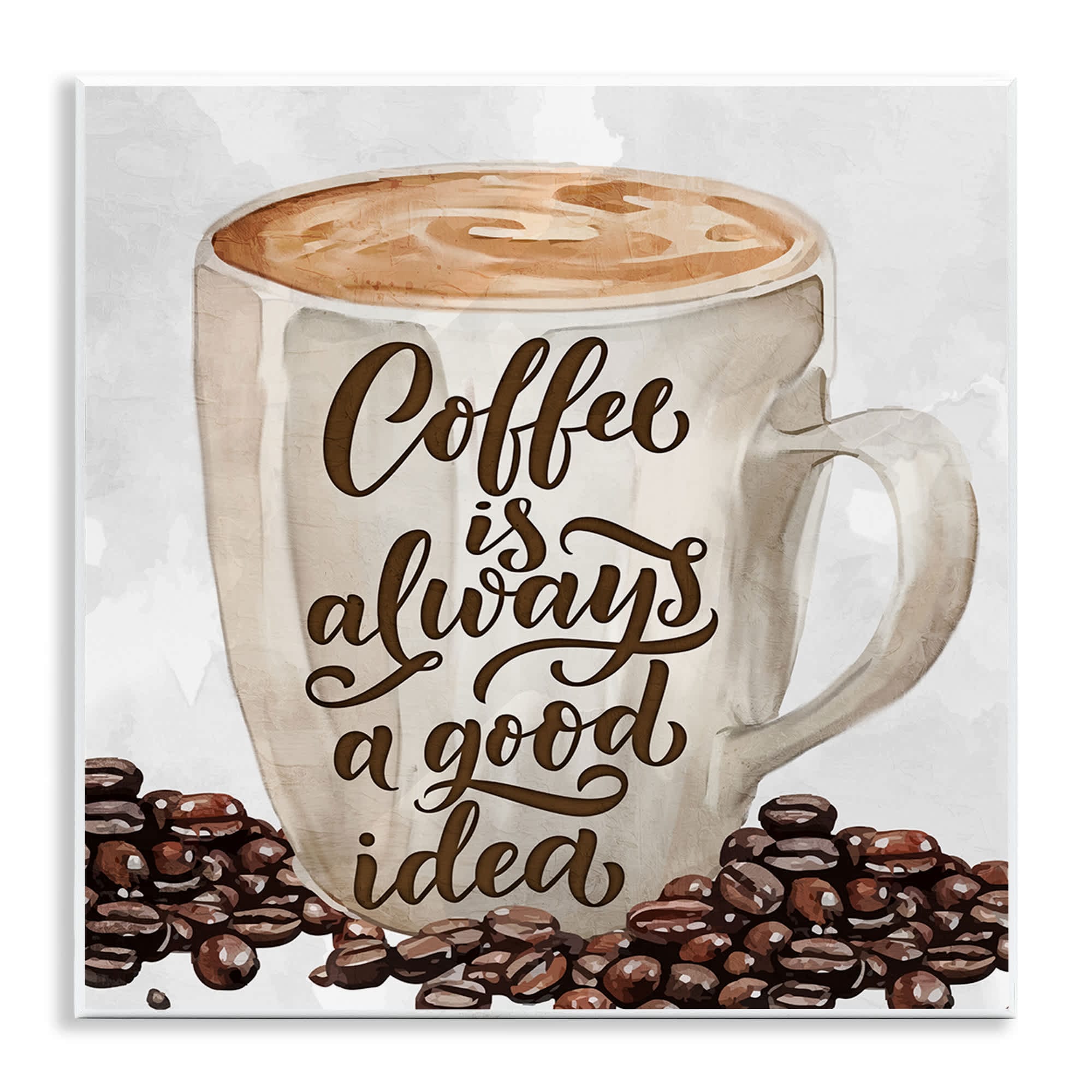 Stupell Industries  Coffee Phrase Classic Mug Wall Plaque Art By Kim Allen 12 x 12