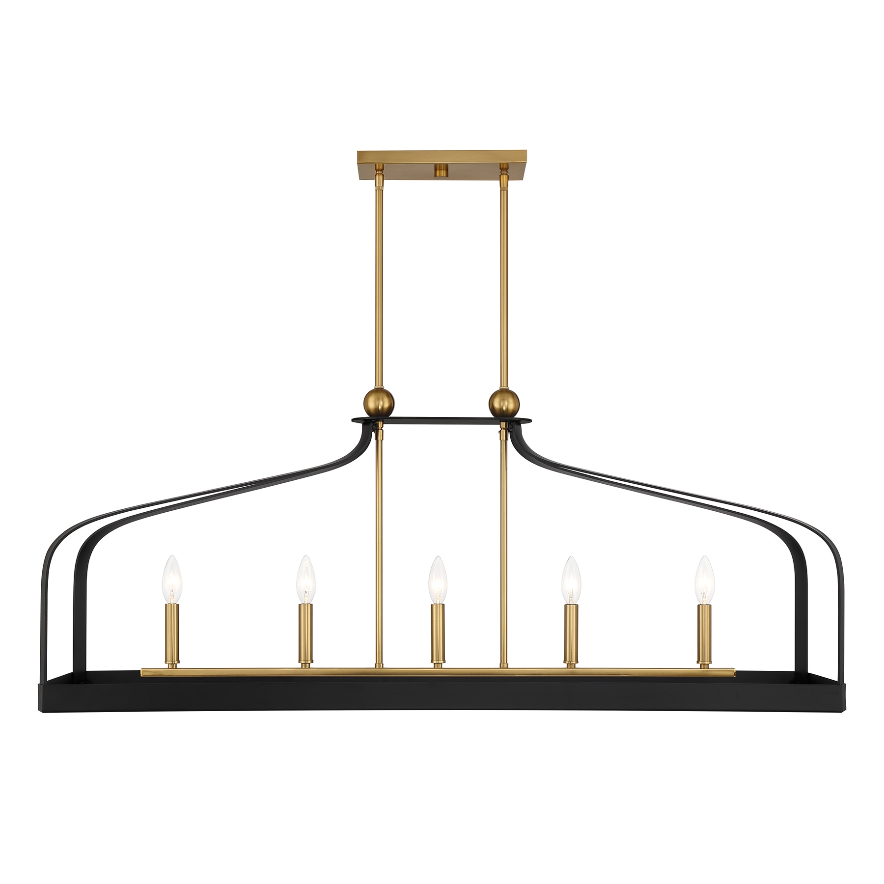 Savoy House 1-7804-5-143 Sheffield Chandelier in Matte Black with Warm Brass Accents 5 -Light Matte Black Modern/contemporary For Use in Bedrooms, Dining Rooms, Foyers, Kitchens, Living Rooms Chandelier