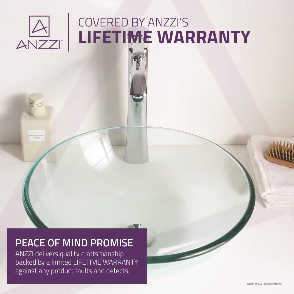 Lustrous Clear Round Glass Above-Counter Vessel Sink