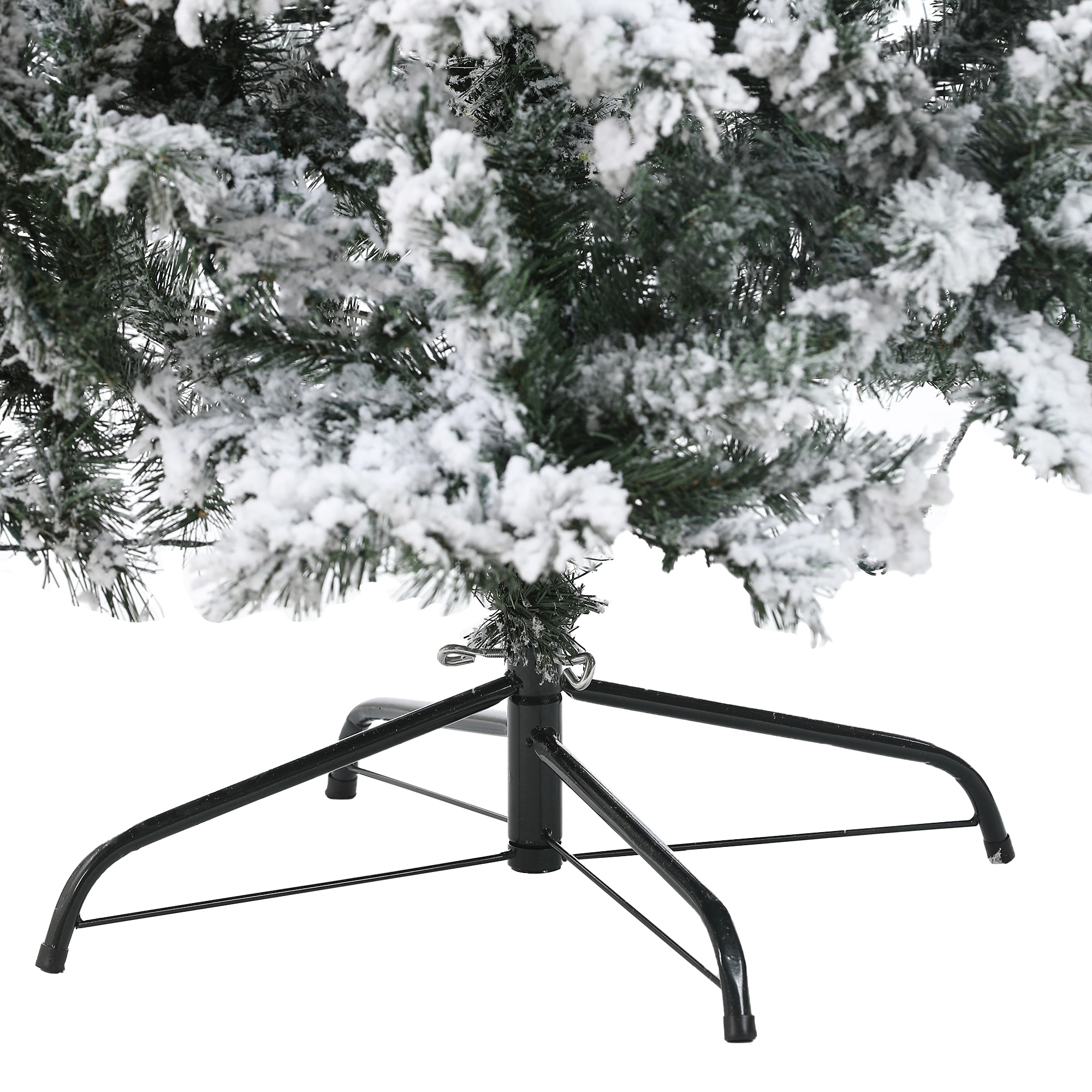 7-Foot White Flocked Spruce Artificial Christmas Tree with LED Lights