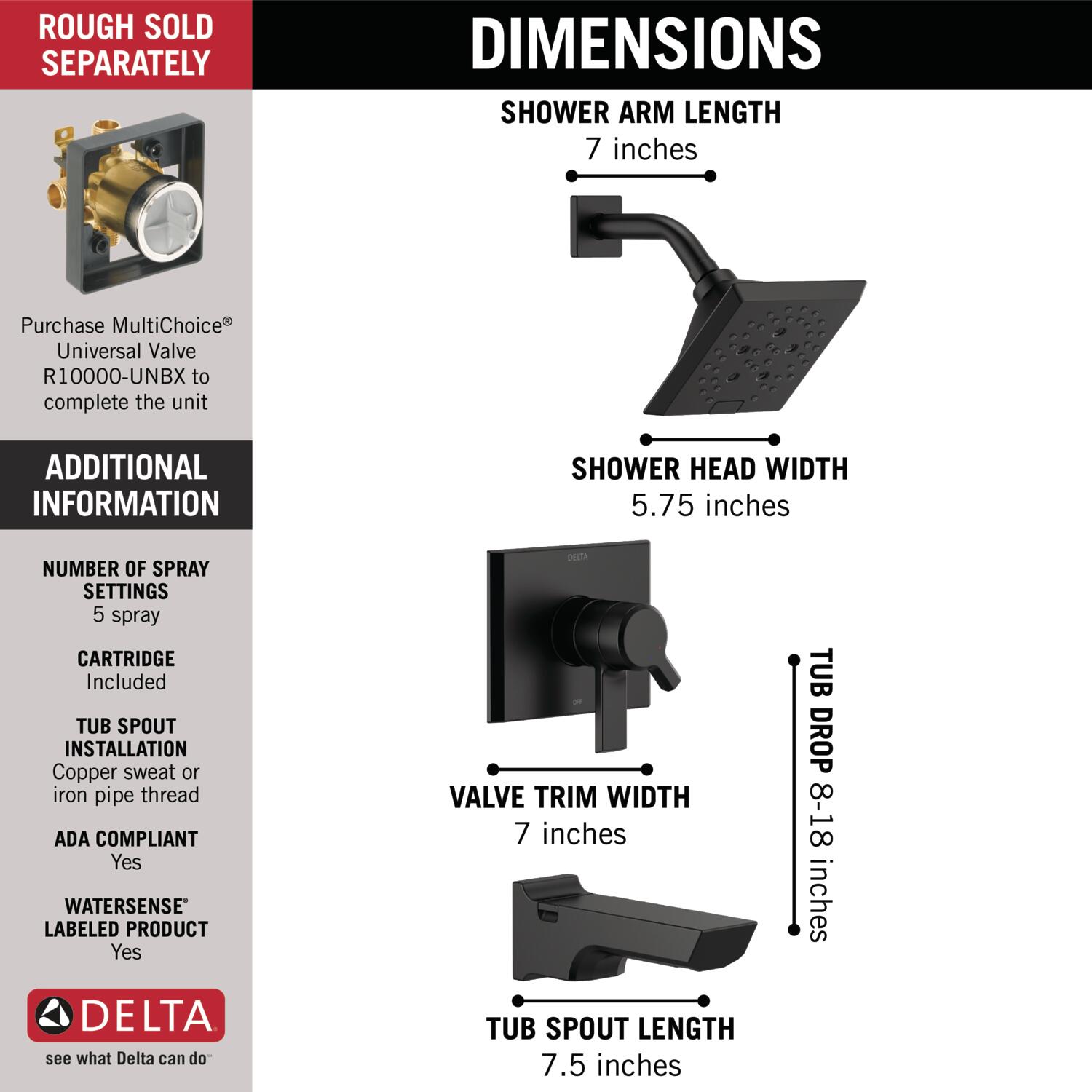 Delta T17499-BL Tub-Shower-Faucets - View #4