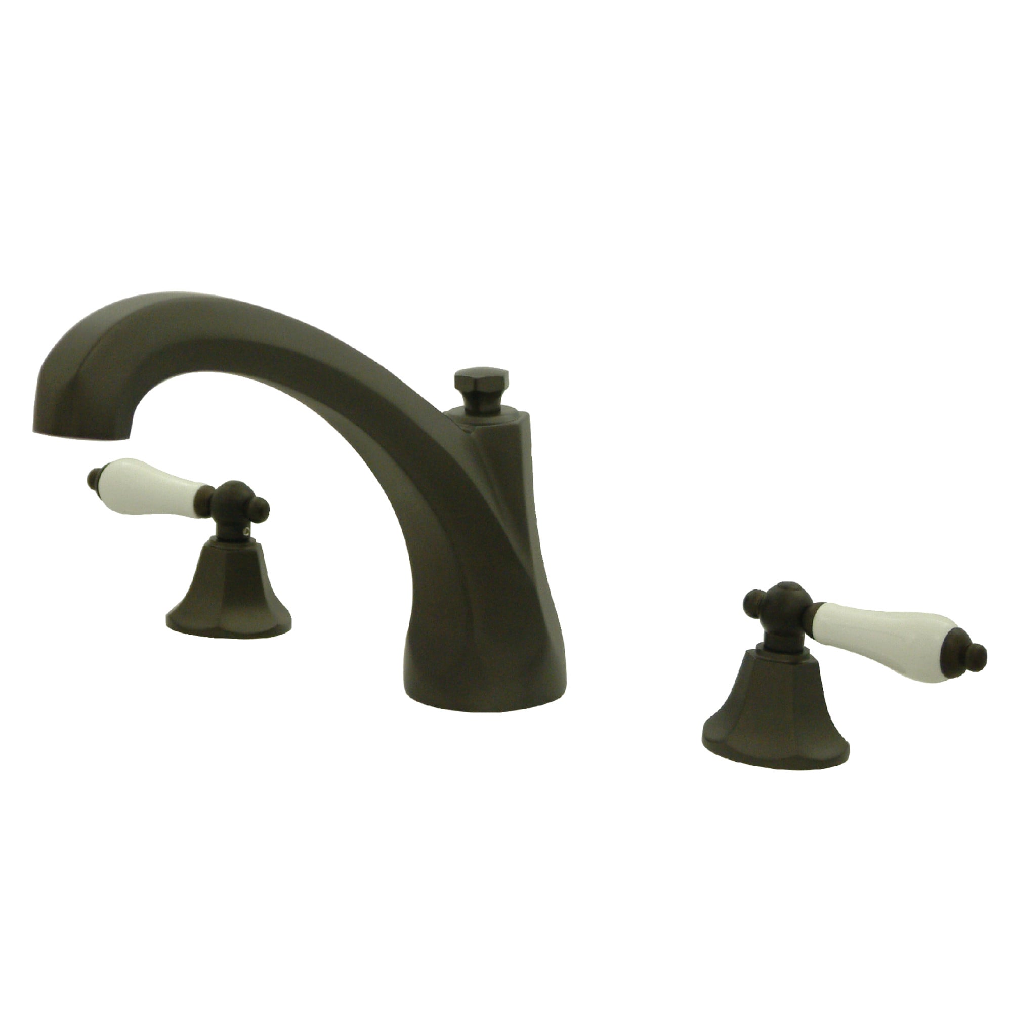 Kingston Brass WLKS4325PL Metropolitan Oil-rubbed bronze 2-handle Deck-mount Roman High-arc Bathtub Faucet ( Valve Included )