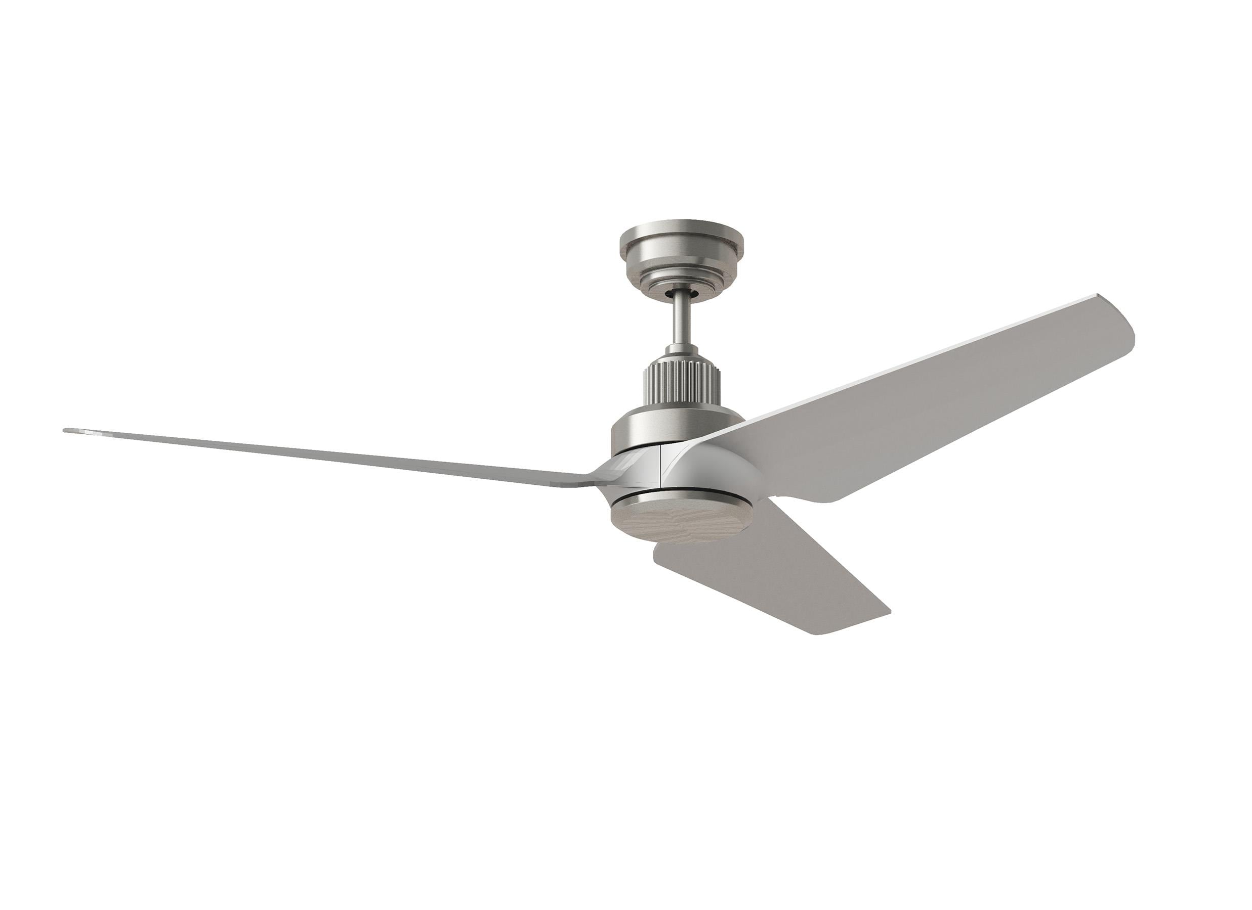 Generation Lighting 3RULSM52BSD Ruhlmann 52-in Integrated LED Smart Brushed Steel with Silver ABS Blades Propeller Ceiling Fan With Light - Remote Included ( 3 -Blade )