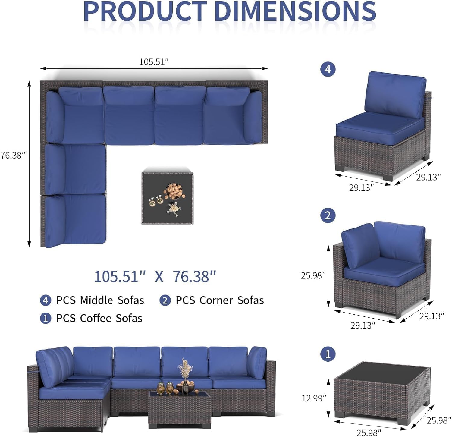 Qeetex WWJ-PHO-34EGTSKE Patio-Sofas-Daybeds - View #2