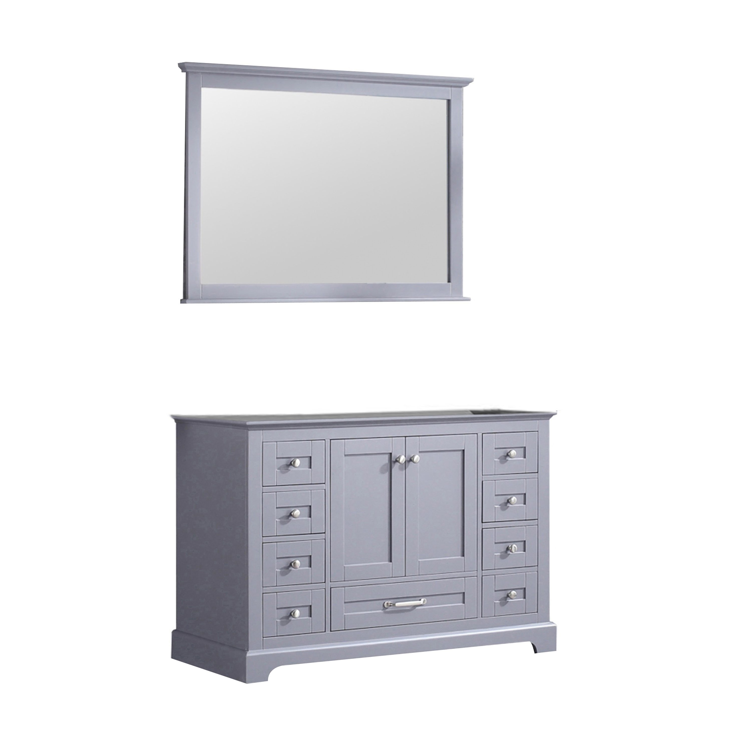 Lexora Dukes 48-in Dark Gray Bathroom Vanity Cabinet (Mirror Included ...