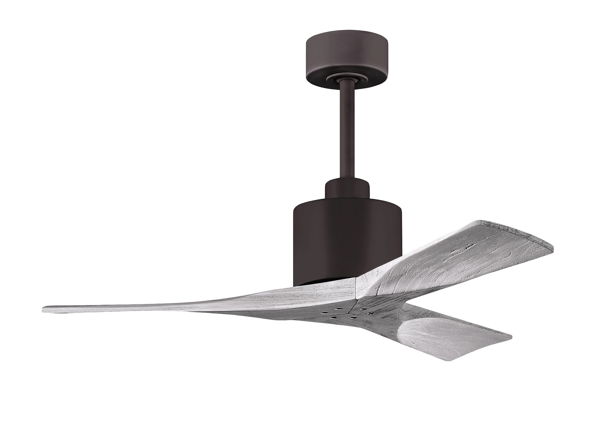 Matthews Fan Company Nan 42-in Textured Bronze with Barnwood Tone Blades Covered Outdoor Ceiling Fan Without Light and Remote Control Included 3 -Blade