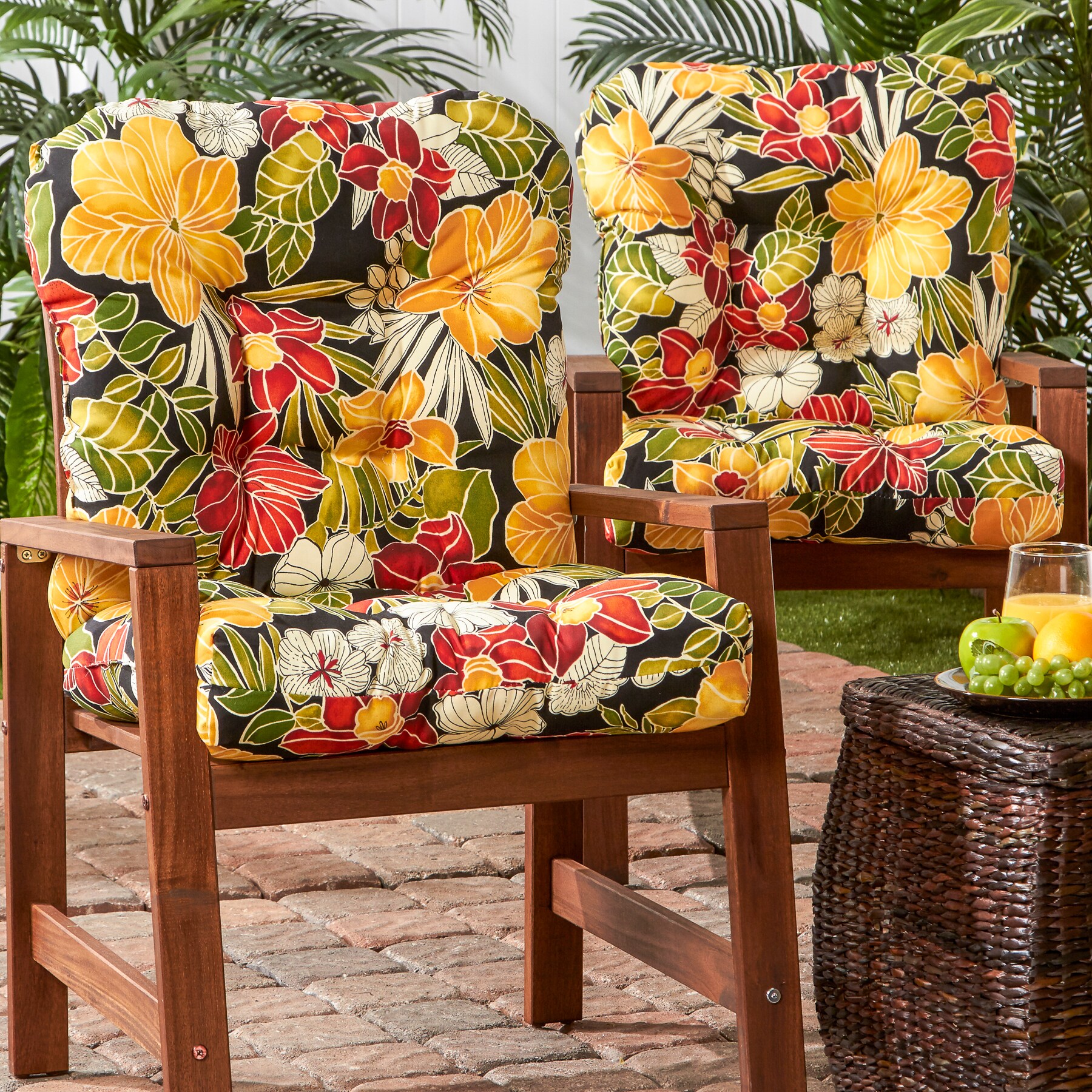Greendale Home Fashions OC6815S2-ALOHA-BLACK Patio-Furniture-Cushions - View #7