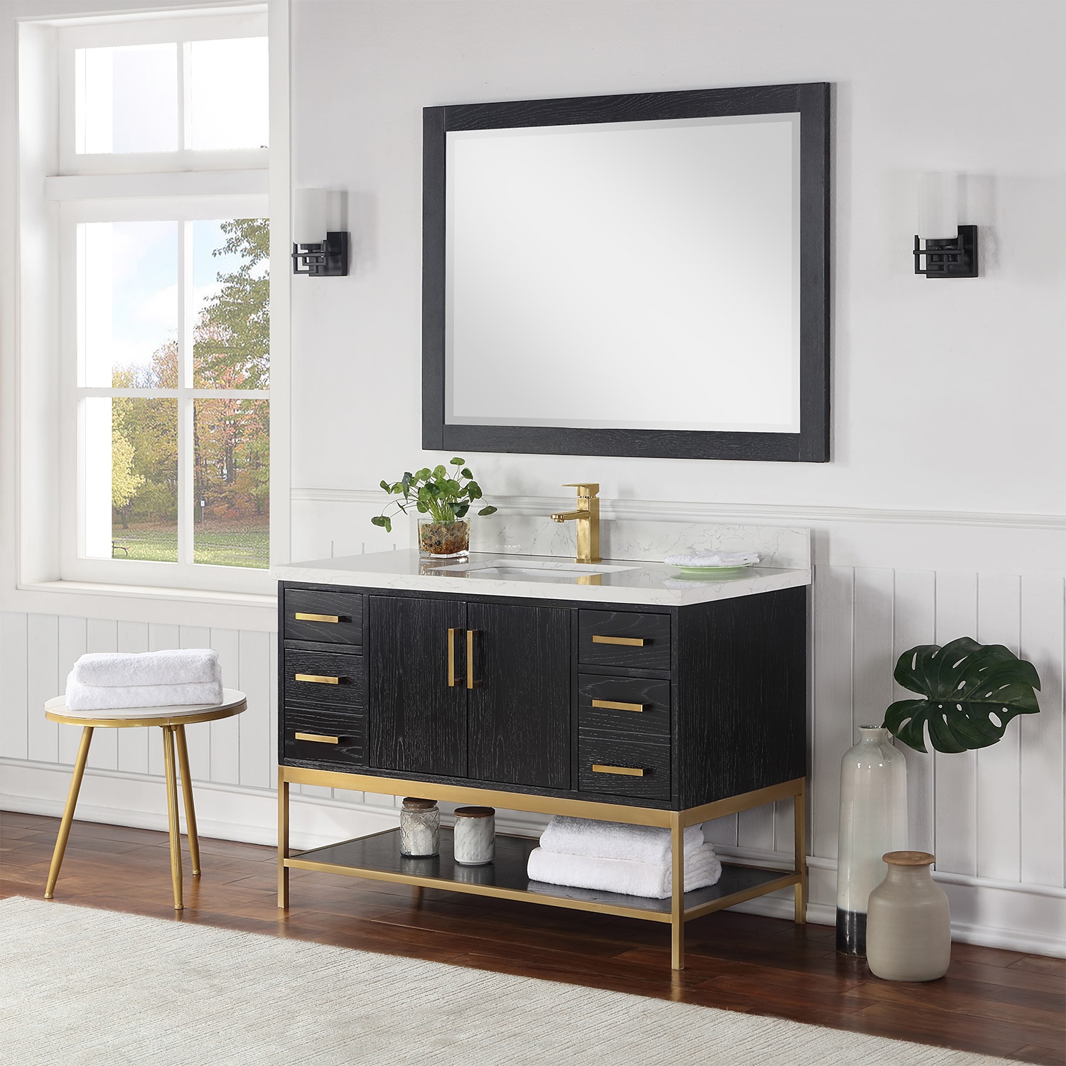 Altair Wildy 48-in Black Oak Undermount Single Sink Bathroom Vanity 