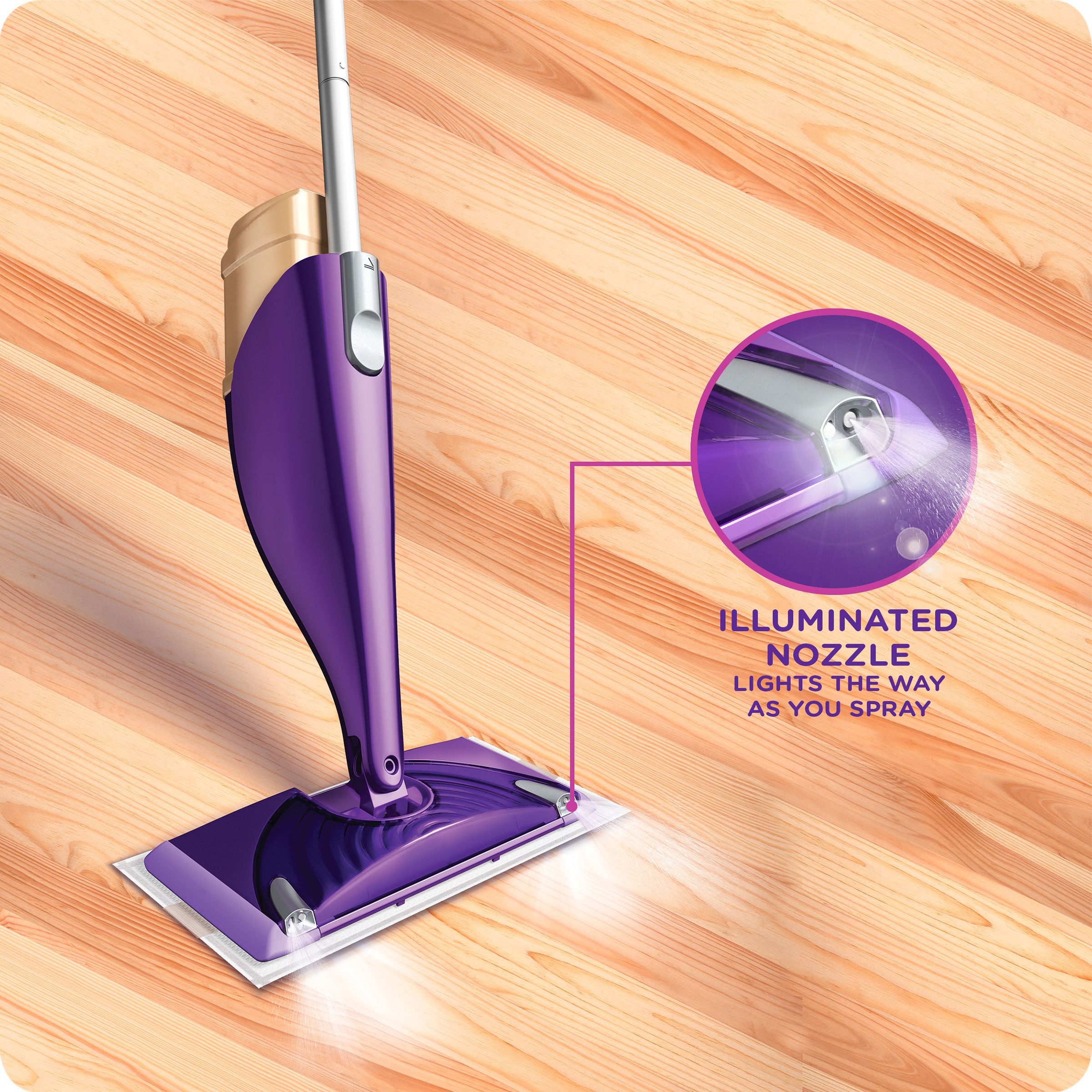 Swiffer WetJet Spray Mop Multi-Purpose and Hardwood Liquid Floor Cleaner  Refill, Lavender Vanilla & Comfort, 42.2 fl oz